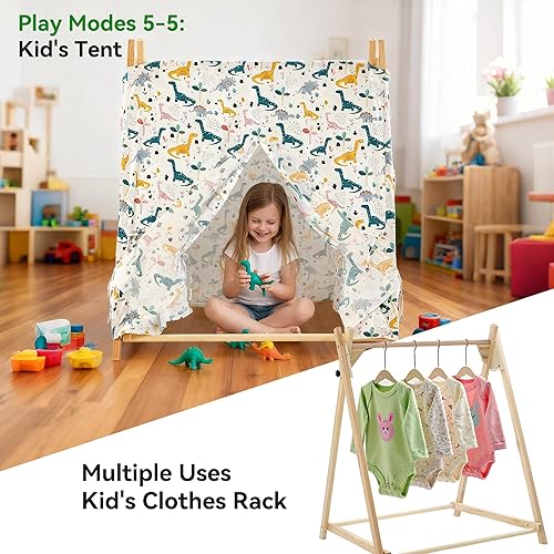 Miniatura 5 de Juego de columpios plegables 5 en 1 para bebés y niños pequeños con soporte, columpio clásico, asiento de columpio, puente para bebé, hamaca, tienda