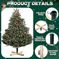 Vista 4 de Soaoo Soporte de madera para árbol de Navidad de 15.7 pulgadas de repuesto, base estable para árbol de Navidad, base para árbol de Navidad