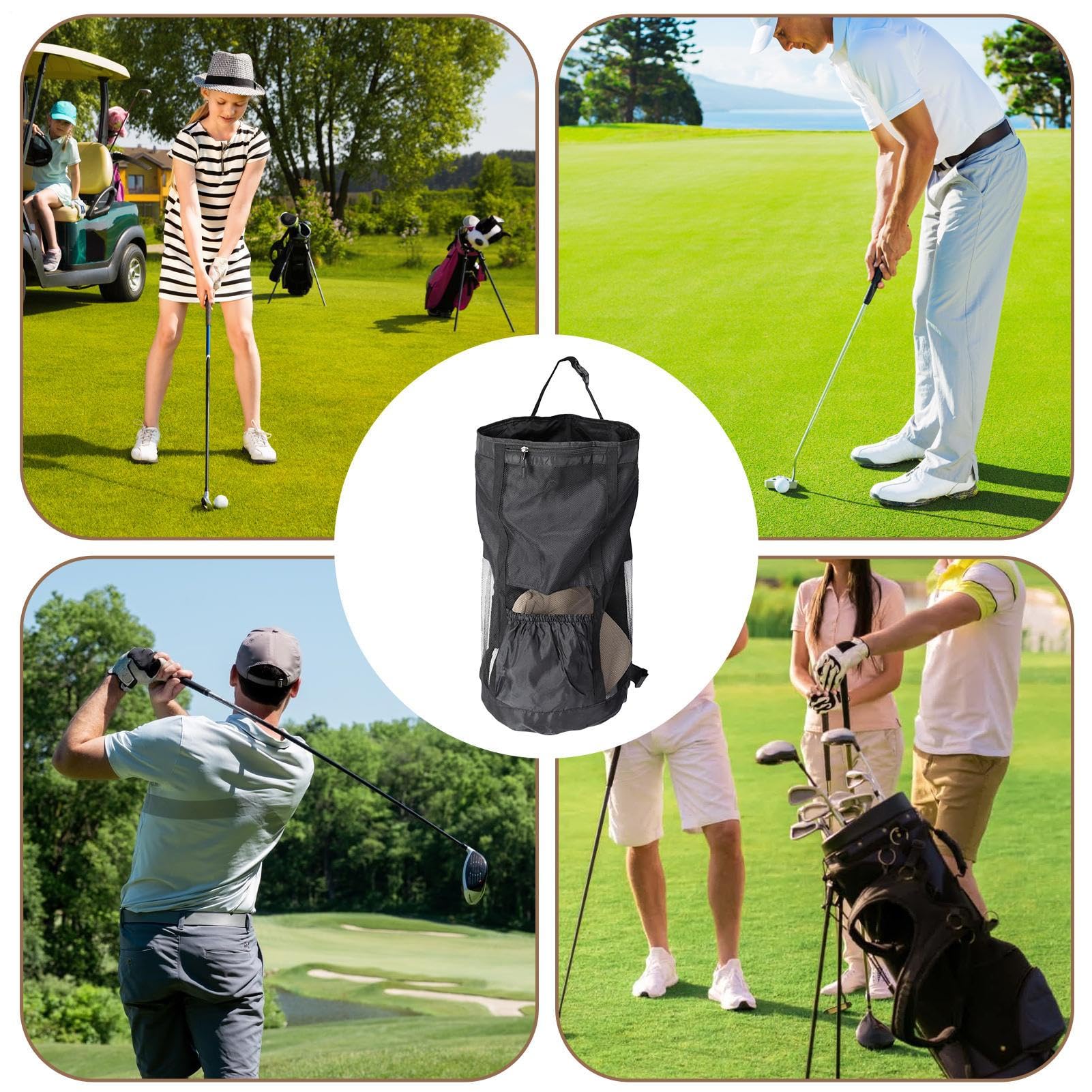 Borsa estendibile per golf cart – Borsa portaoggetti per golf da esterno con tasca in rete per cellulare, chiavi, cappello