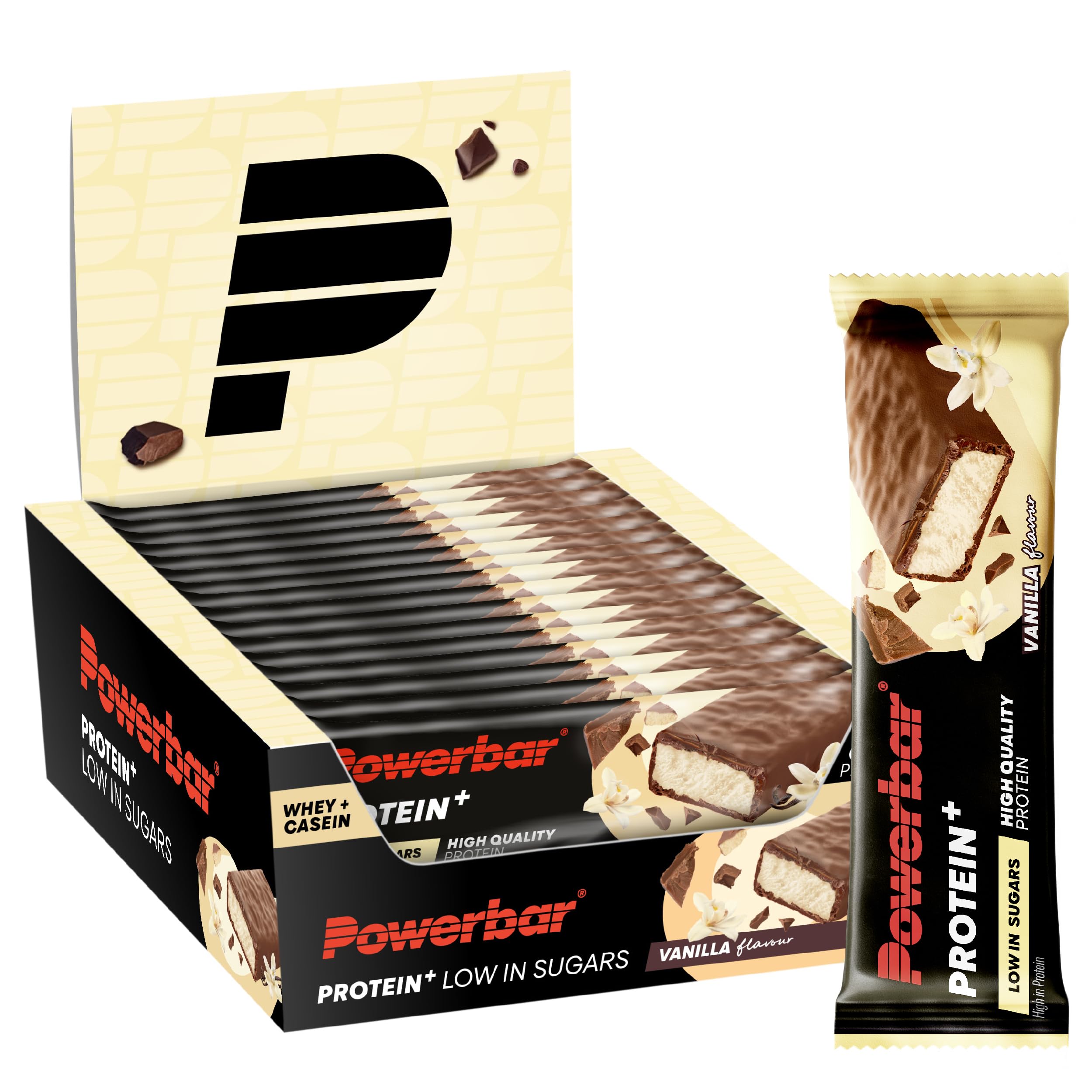 Powerbar - Protein Plus - Low Sugar - Vanilla - 16x35g - Barrita alta en proteínas y baja en azúcar - sin aceite de palma