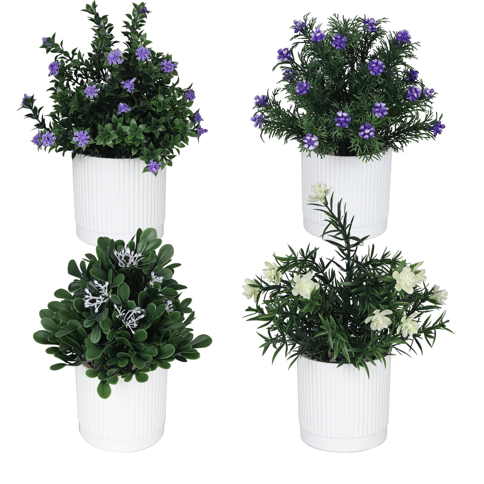 TOTOGA Artificial Hanging Plants 4 Pack Fake Potted Plants for Wall Home Room Office Indoor Decor