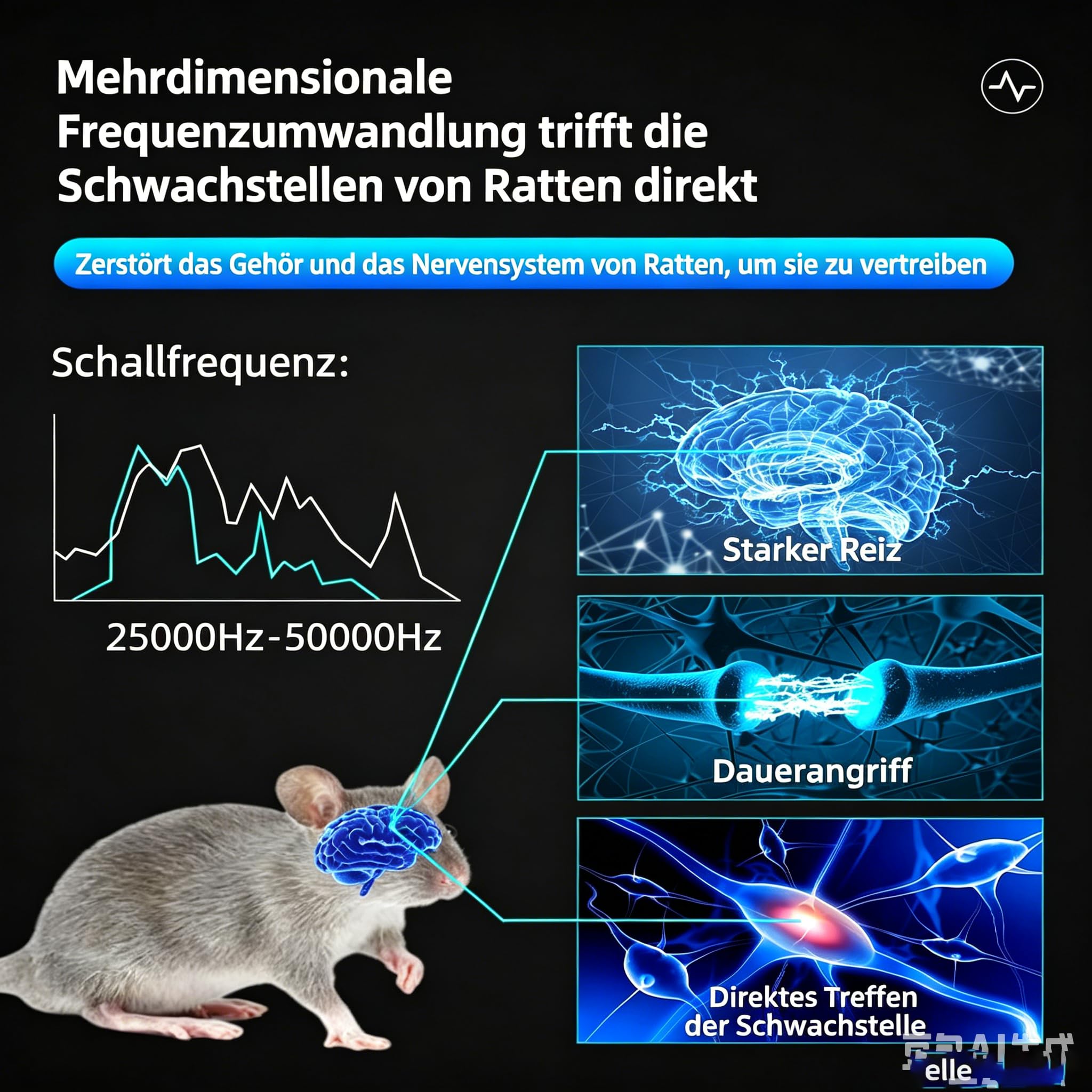 Osmo Repelmax Mäuseabwehr, Intelligenter Ultraschall für Ratten | Intelligenter Ultraschall-Frequenzumwandlungsmodus, Blitzende LED-Leuchte,für Ratten,Mücken,Kakerlaken,Motten,Ameisen