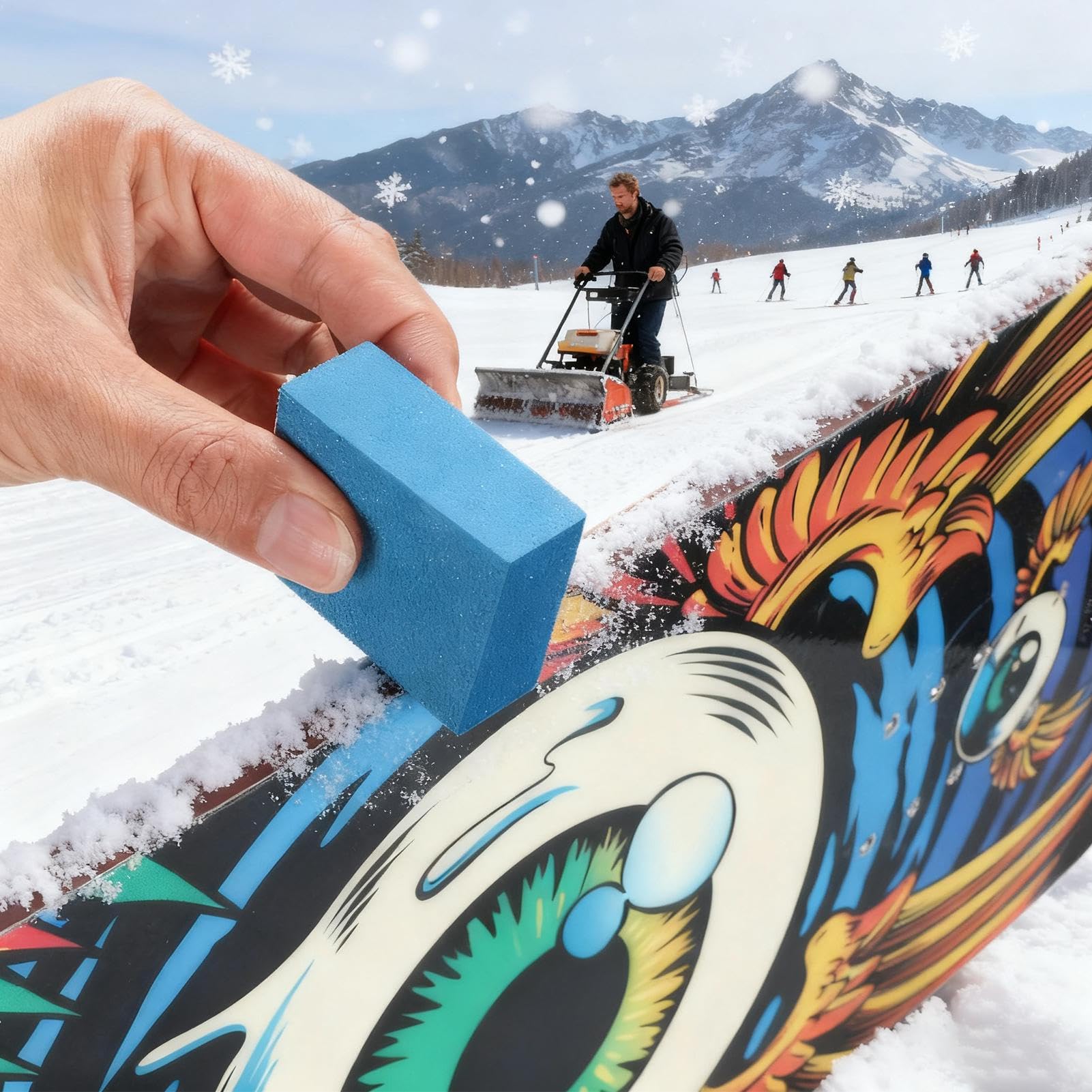 Genérico Bloque Abrasivo De Goma Gomosa para Afinado de Tablas Snowboard y Esquí