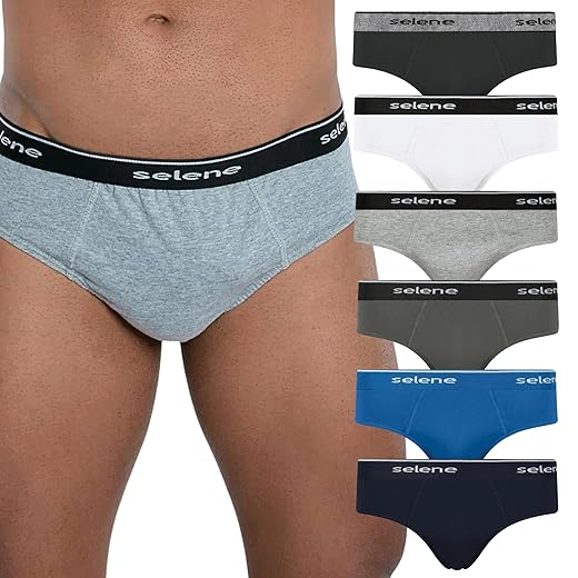 Kit 6 Cuecas Slip Algodão Elástico Boxer Selene Algodão Masculino Adulto