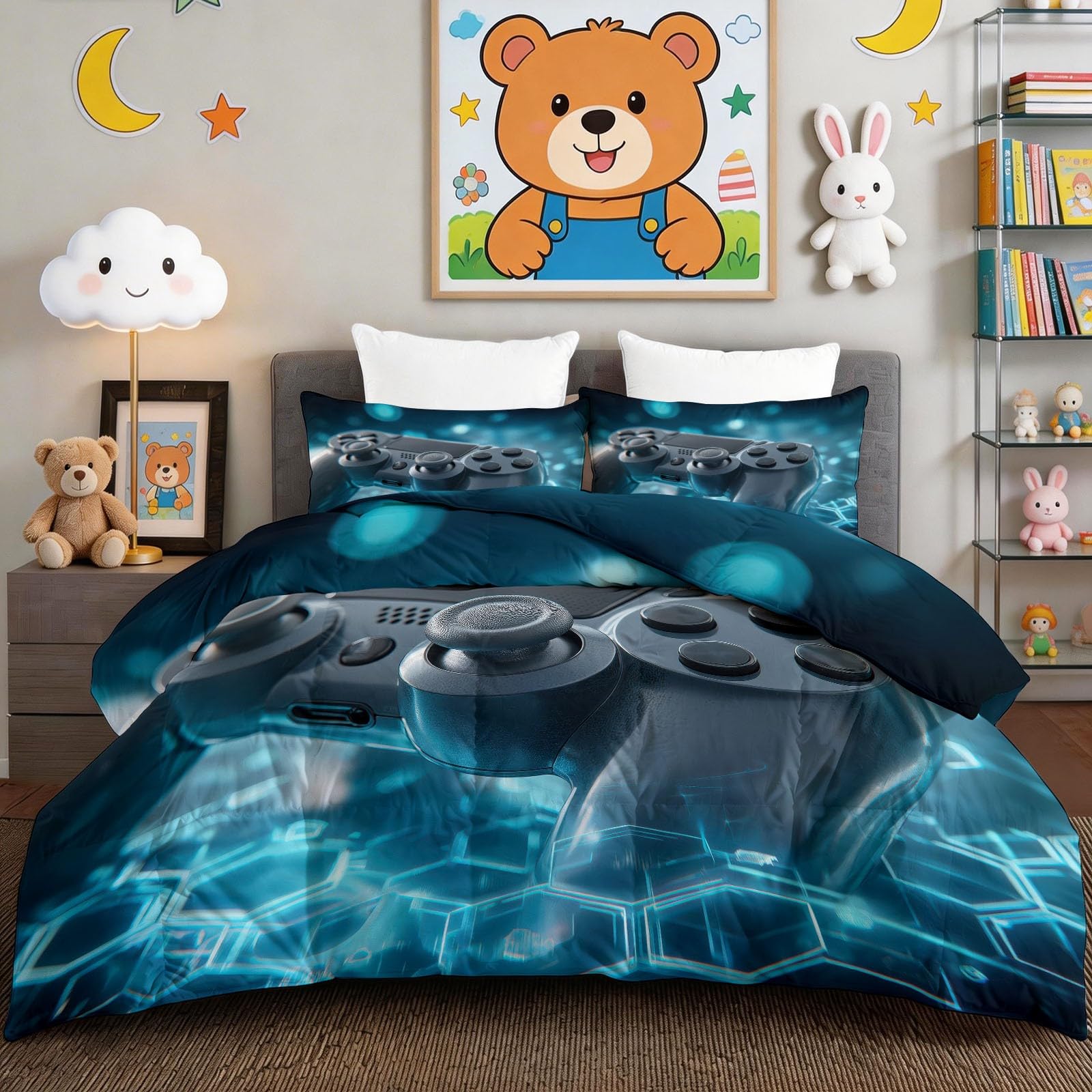 Edredón transpirable lavable de microfibra suave 155x220 cm diseño lobo