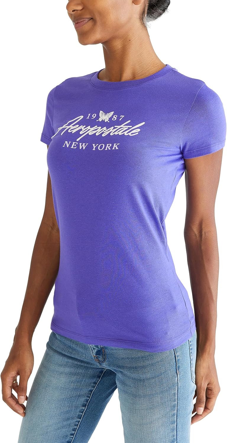 Aeropostale Women's Butterflies Short Sleeve Graphic Tee - Image 2