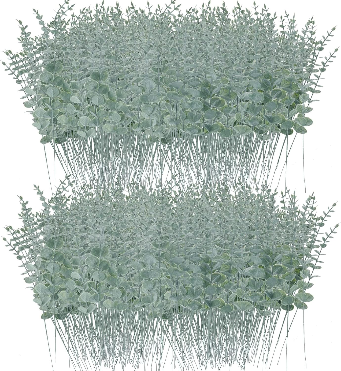 Hoteam 400 Pieces Eucalyptus Stems Artificial Green Leaves Stems 16 Inch Eucalyptus Branches Faux Stem for Wedding Bouquet Home Decoration