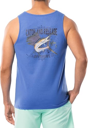 Guy Harvey Mens OG Cotton Graphic Tank Top
