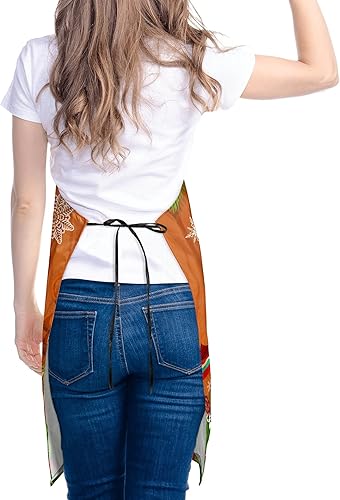 Miniatura 2 de kakapiu Christmas Apron for Women with 2 Pockets Waterproof Bib for Kitchen Cooking Restaurant BBQ Painting Crafting Salon Nails Gift