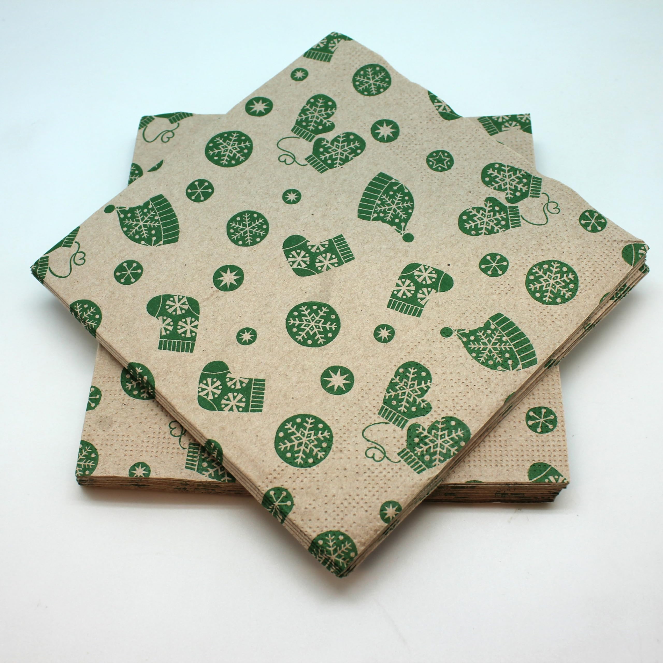 20 Green Cotton Cotton Napkins, 33 x 33 cm