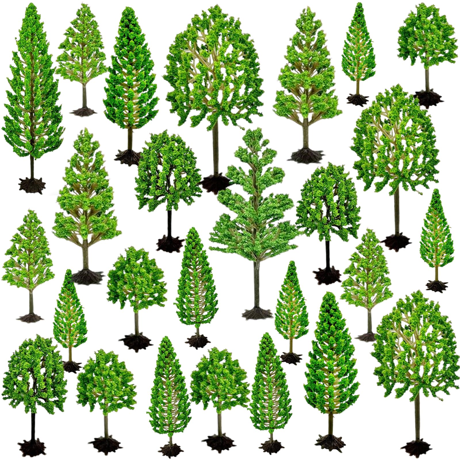 26 Pieces Model Trees, Miniature Trees, Miniature Model Trees Landscape, Model Trees, Train Trees, Diorama Miniature Trees Made of Plastic for DIY, Sand Table 6-15 cm