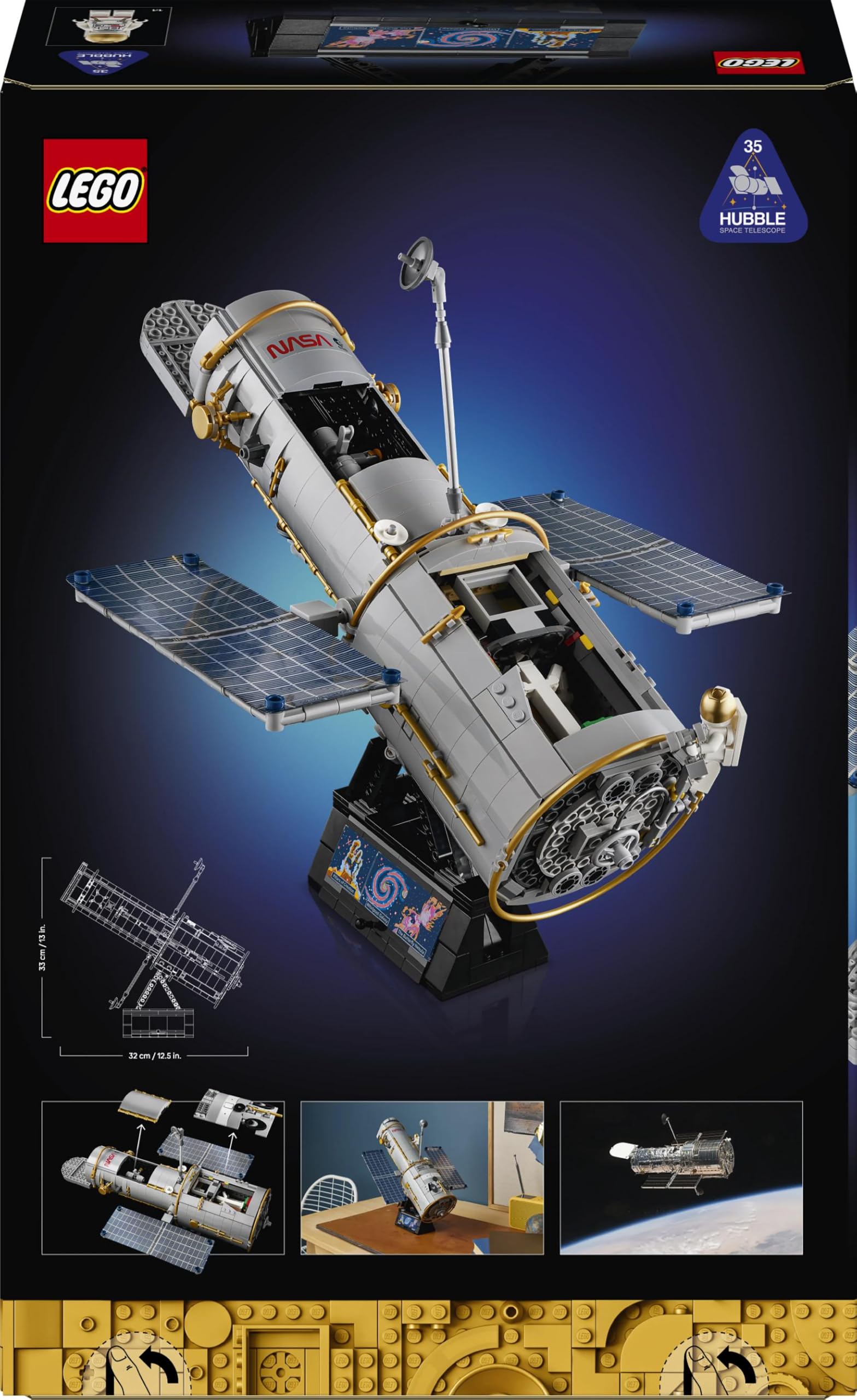 LEGO Icons Hubble-Weltraumteleskop - 3D Modellbau Kreativset für Erwachsene - Mint-Set mit beweglichen Sonnensegeln, Instrumentenschacht & Astronaut Minifigur - DIY Astronomie Geschenk - 11382