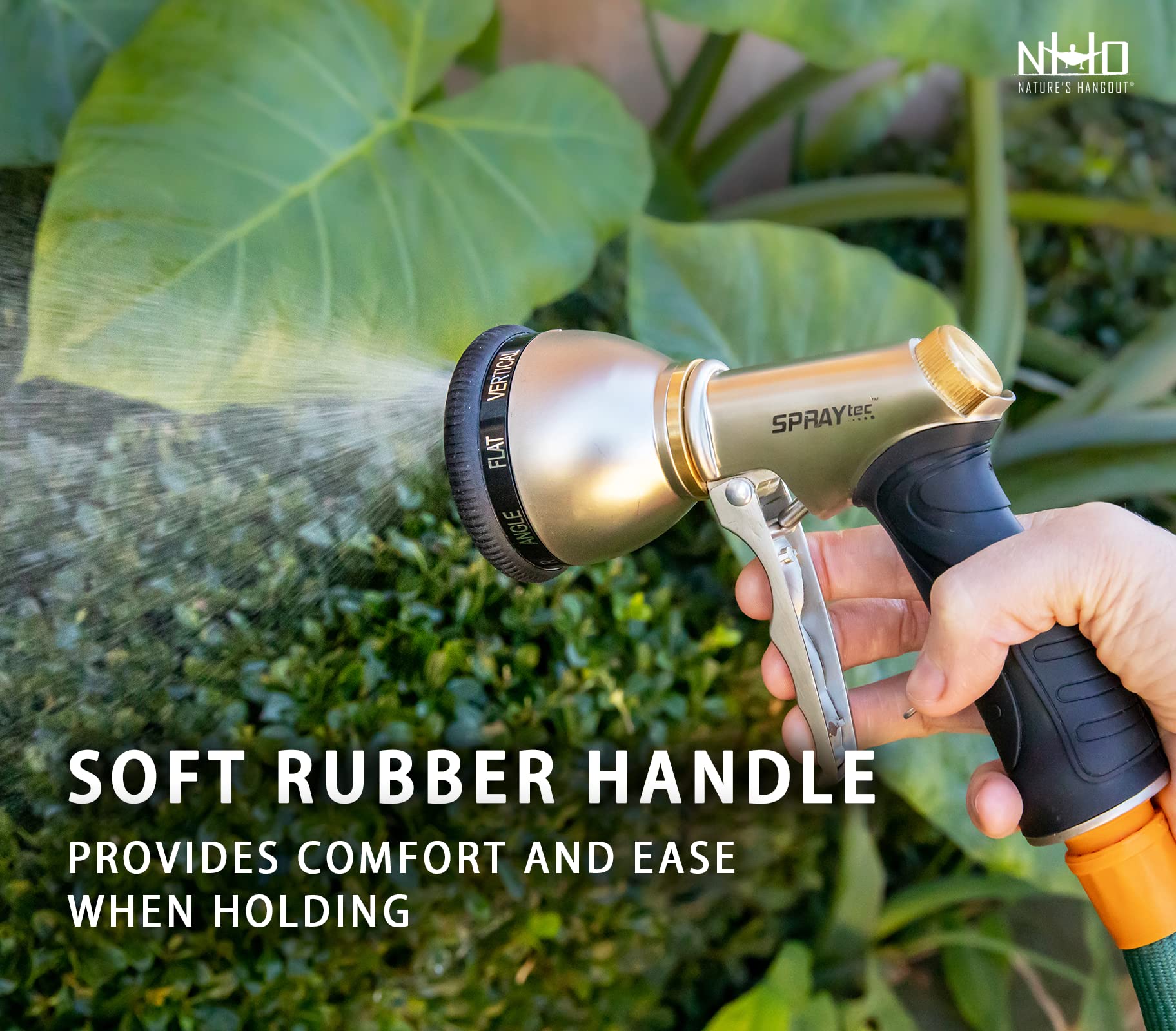 SprayTec Garden Hose Nozzle Sprayer Premium Heavy Duty Metal Spray