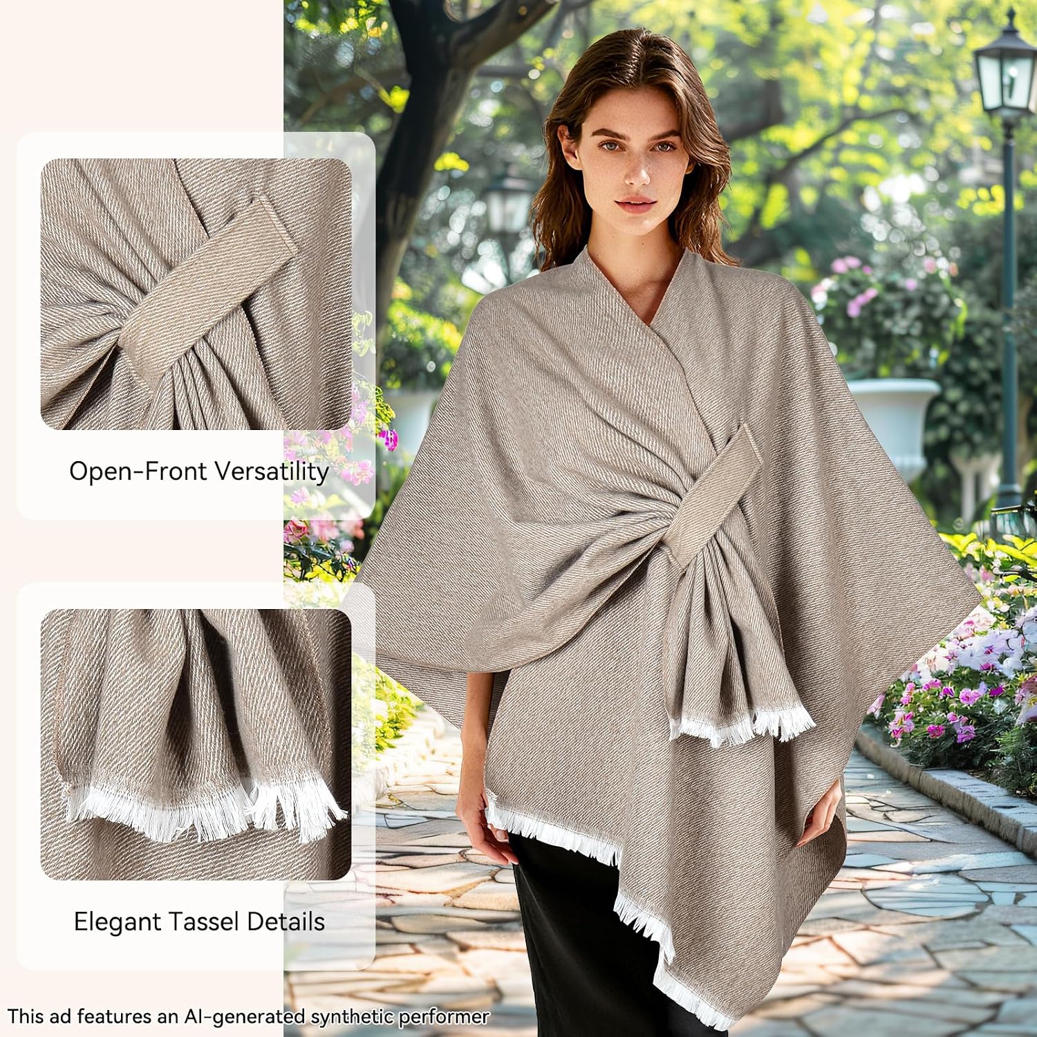 QUIRAI Shawl Wraps for Women, Elegant Pashmina Poncho Shawl for Air Conditioned Rooms,Birthday Gifts for Women Mom Wife