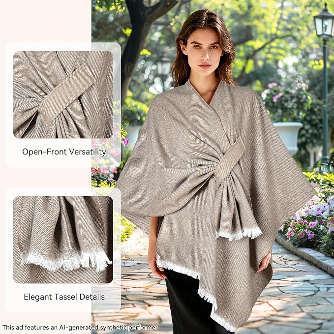 Bufanda de mujer, elegantes pashmina, para aire acondicionado miniatura 4