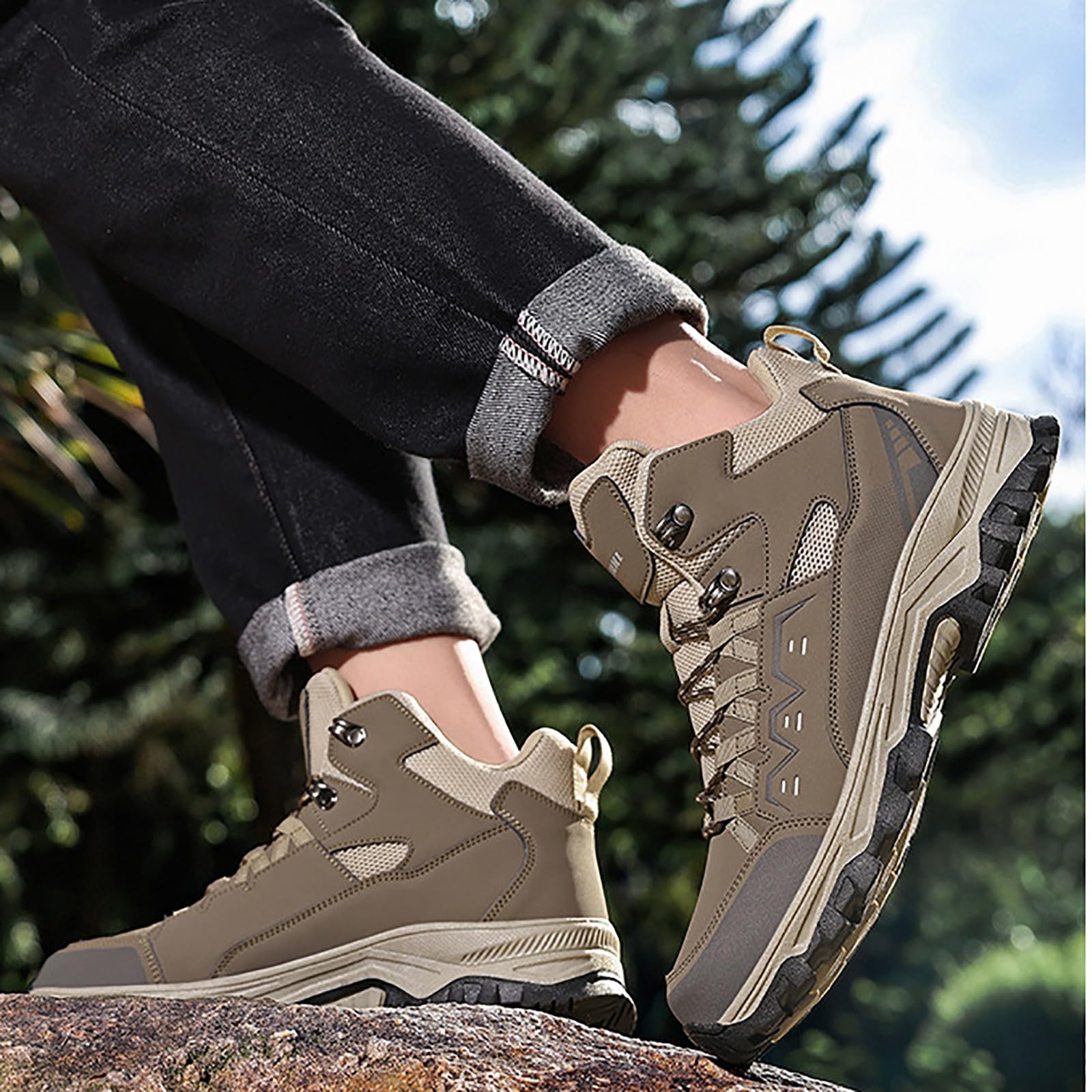 Trekkingschuhe Herren Wasserdicht Atmungsaktiv Wanderschuhe Rutschfest