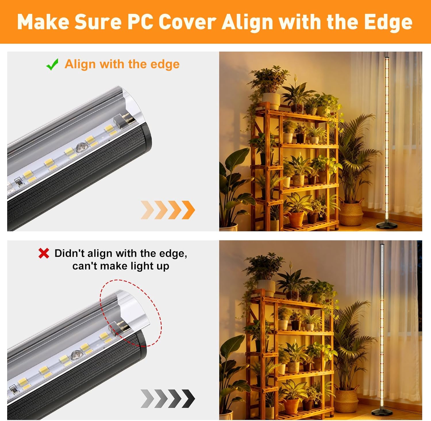 BlumWay 65 Inch Grow Lights for Indoor Plants,36W,660nm+3000K+6000K, 336 LEDs Full Spectrum LED Standing Plant Lights with 2 Timers and 10 Level Dimming Detachable Plant Growing Lamps for Greenhouse