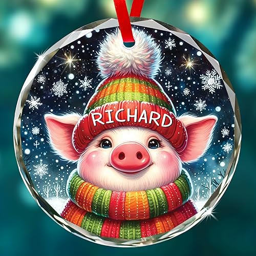 Miniatura 26 de Adorno de cristal de jirafa con nombre personalizado, regalo de adorno de Navidad personalizado para amantes de las jirafas, adornos de Navidad