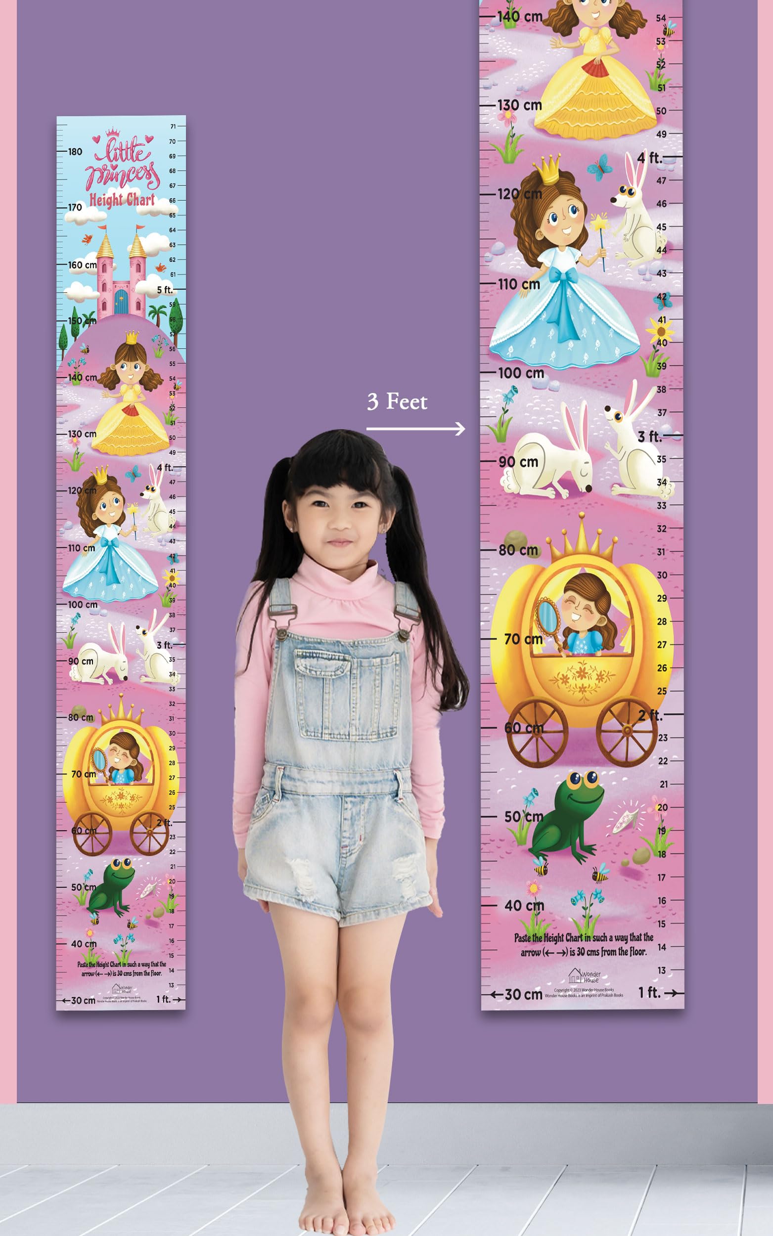 Little Princess Height Chart (Kids' Height Chart | Height Measuring Scale Sticker | Height Chart Wall Sticker for Children | Nursery Decoration) 3