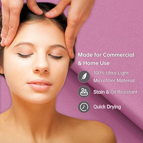 Miniatura 6 de CLORIS Juego de sábanas universales de 3 piezas para mesa de masaje, microfibra suave de alta calidad, incluye funda para mesa de masaje, sábana