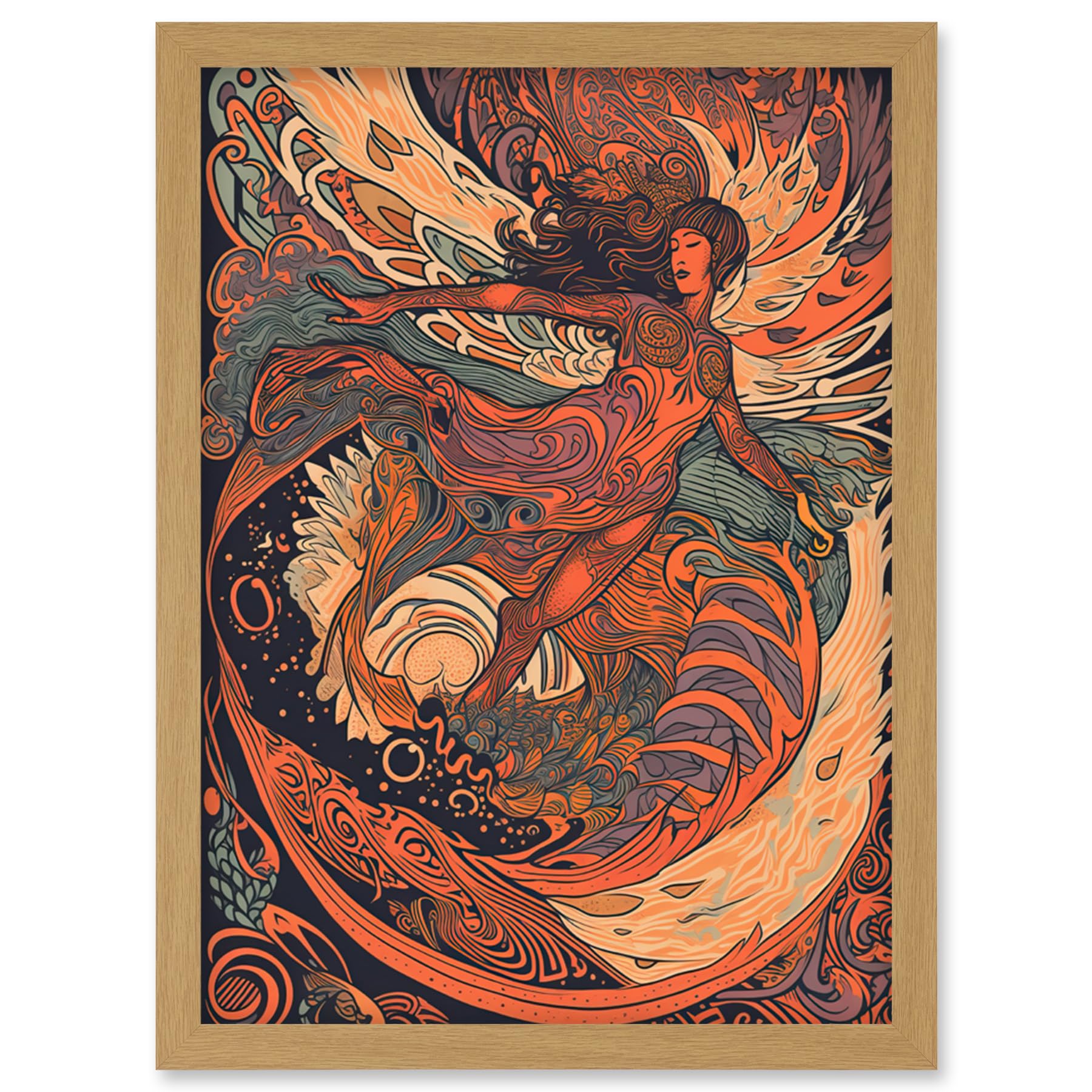Astral Projection Conceptual Art Illustration Artwork Framed Wall Art Print A4 - Artery8