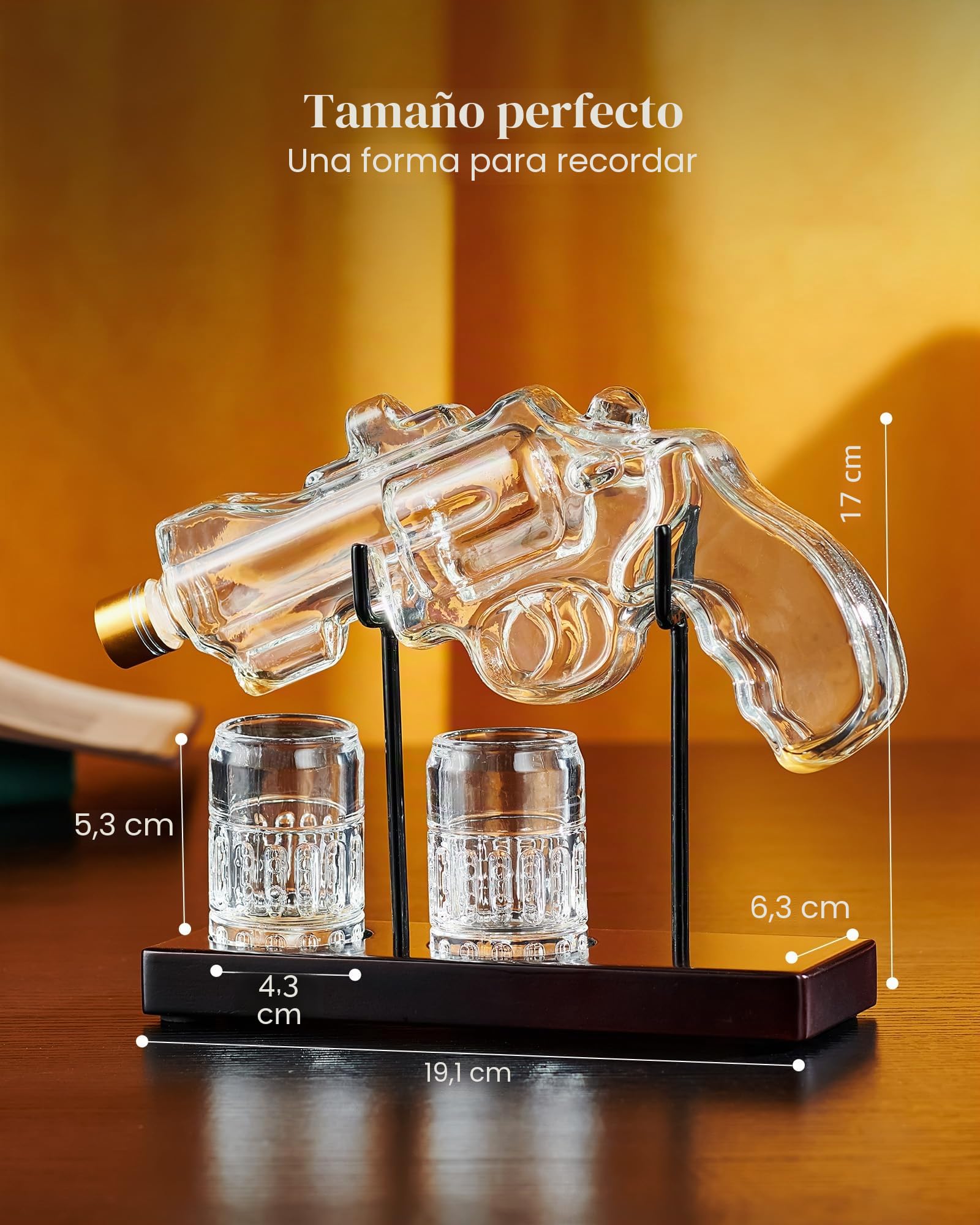 Regalos para hombres, papá, juego de decantador de whisky Kollea con vasos, regalos únicos de cumpleaños para él, marido, abuelo, dispensador de licor de tequila genial para bar en casa