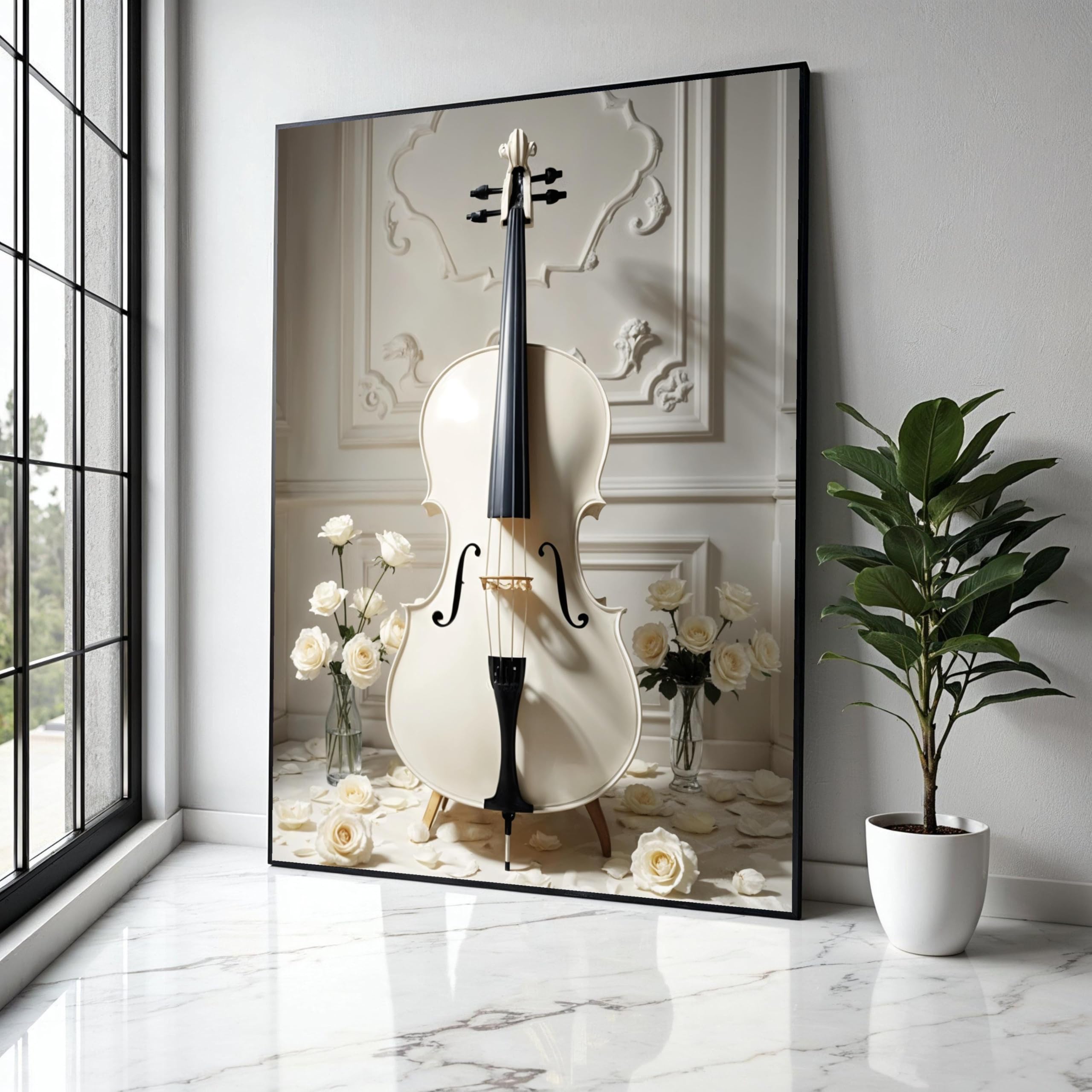 Toile de violoncelle blanc pour sublimer un grand mur vide - 8