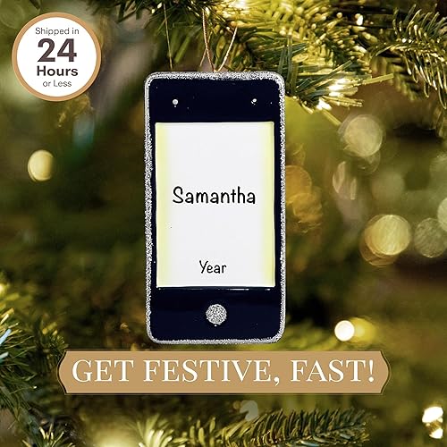 Miniatura 2 de Adorno personalizado para teléfono celular 2025 Personalización gratuita las 24 horas Adornos de Navidad para adolescentes grabados con láser para