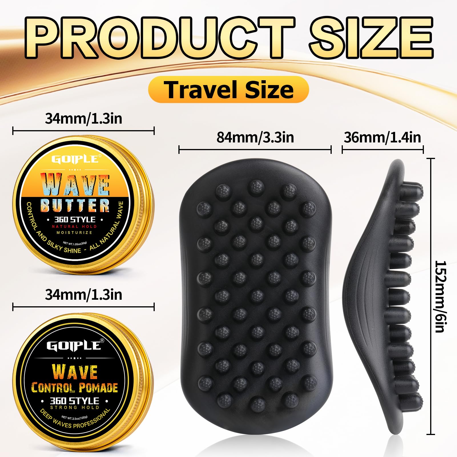 Hair Twist Sponge Brush Wave Pomade for Black Men & Barbers, Washable Afro Curl Brush with Rubber Large Teeth - Image 2