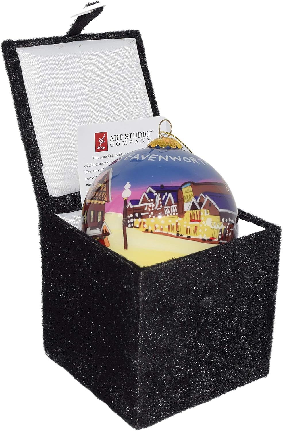 Blown Glass Christmas Ornament | Leavenworth Night | Hand Painted Inside | Original Art | Includes Gift Box - Image 4