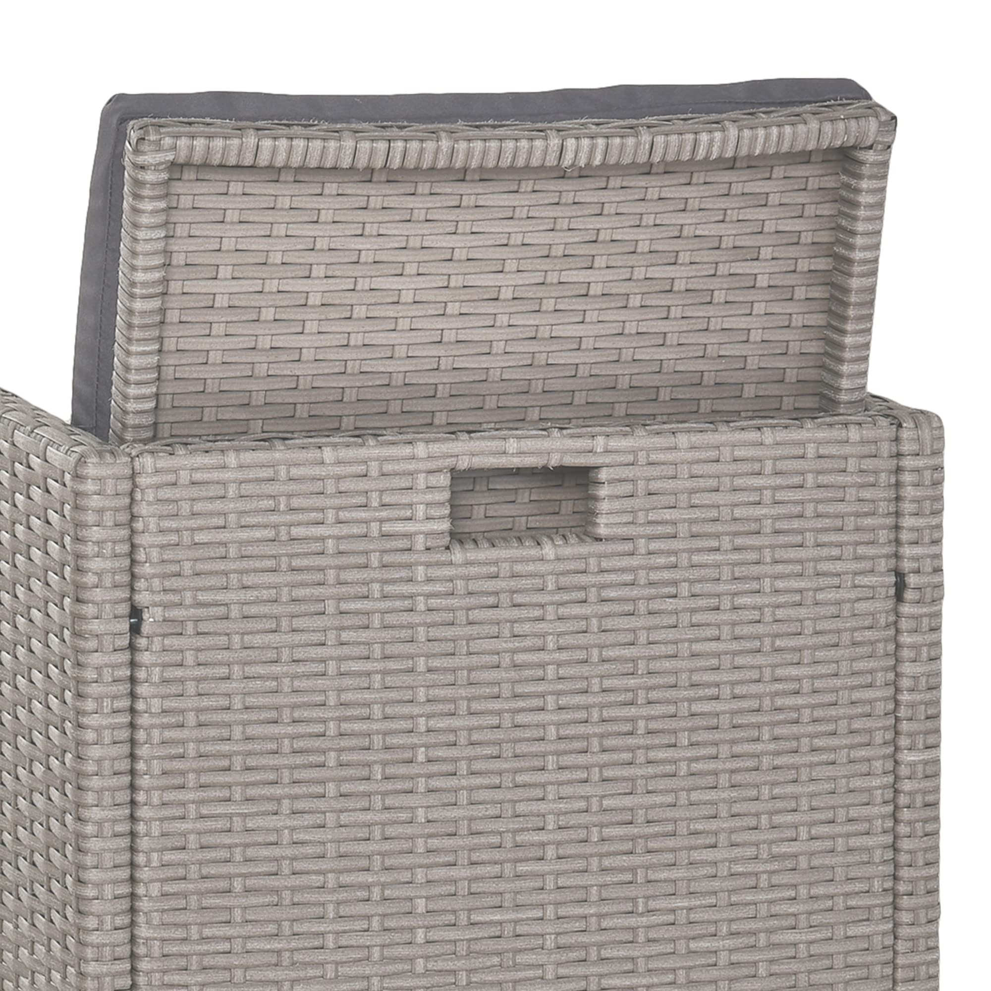 Outsunny Set Mobili da Giardino Esterno Tavolo con 4 Sedie 9pz Grigio | 4 Poggiapiedi, Rattan