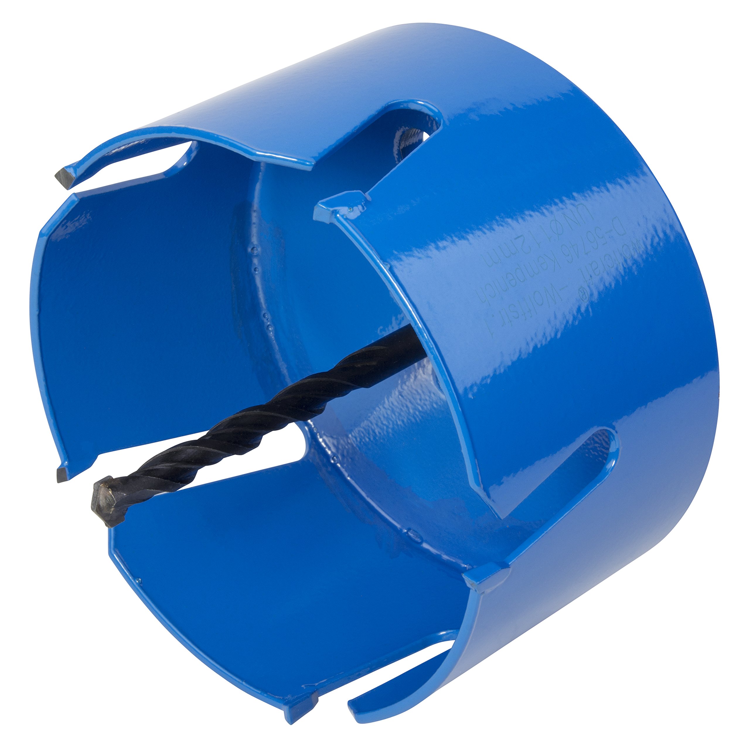 wolfcraft 5960000 1 Trépan Traversant Multimatériaux Ct Ø 112 Mm, Queue 6 Pans, Prêt à L'emploi avec Foret Centreur Ct Ø 8 Mm bleu