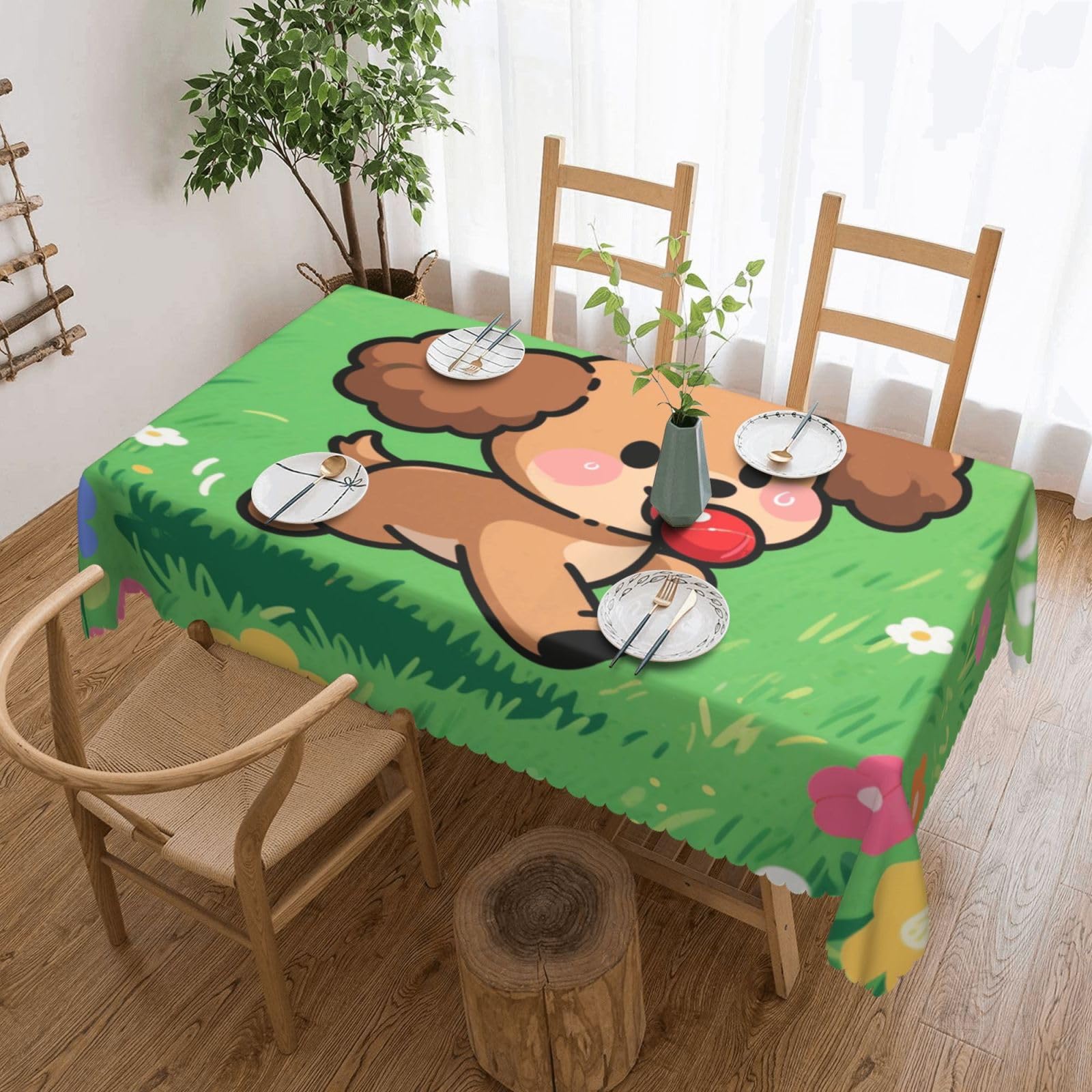 Nappe de table décoration dessin animé animaux 137x183cm nappe jardin