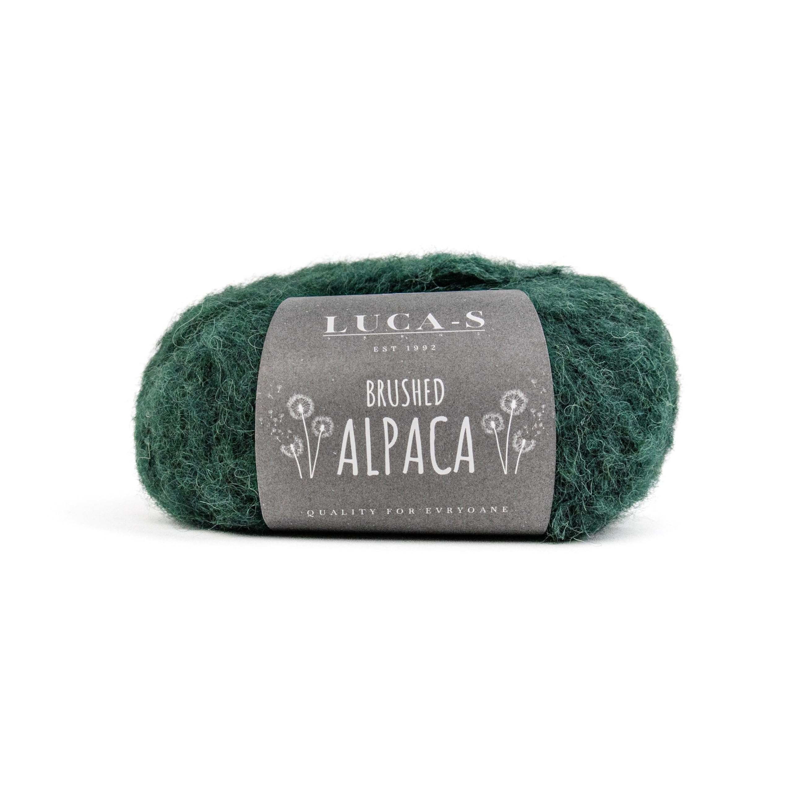 Alpaka-Garn, gebürstetes Alpaka, superweiches und flauschiges Alpaka-Garn, 25 g – 125 m, 89% Alpaka, 11% Polyamid, 25 g Aran-Strickwolle, 10 Stück
