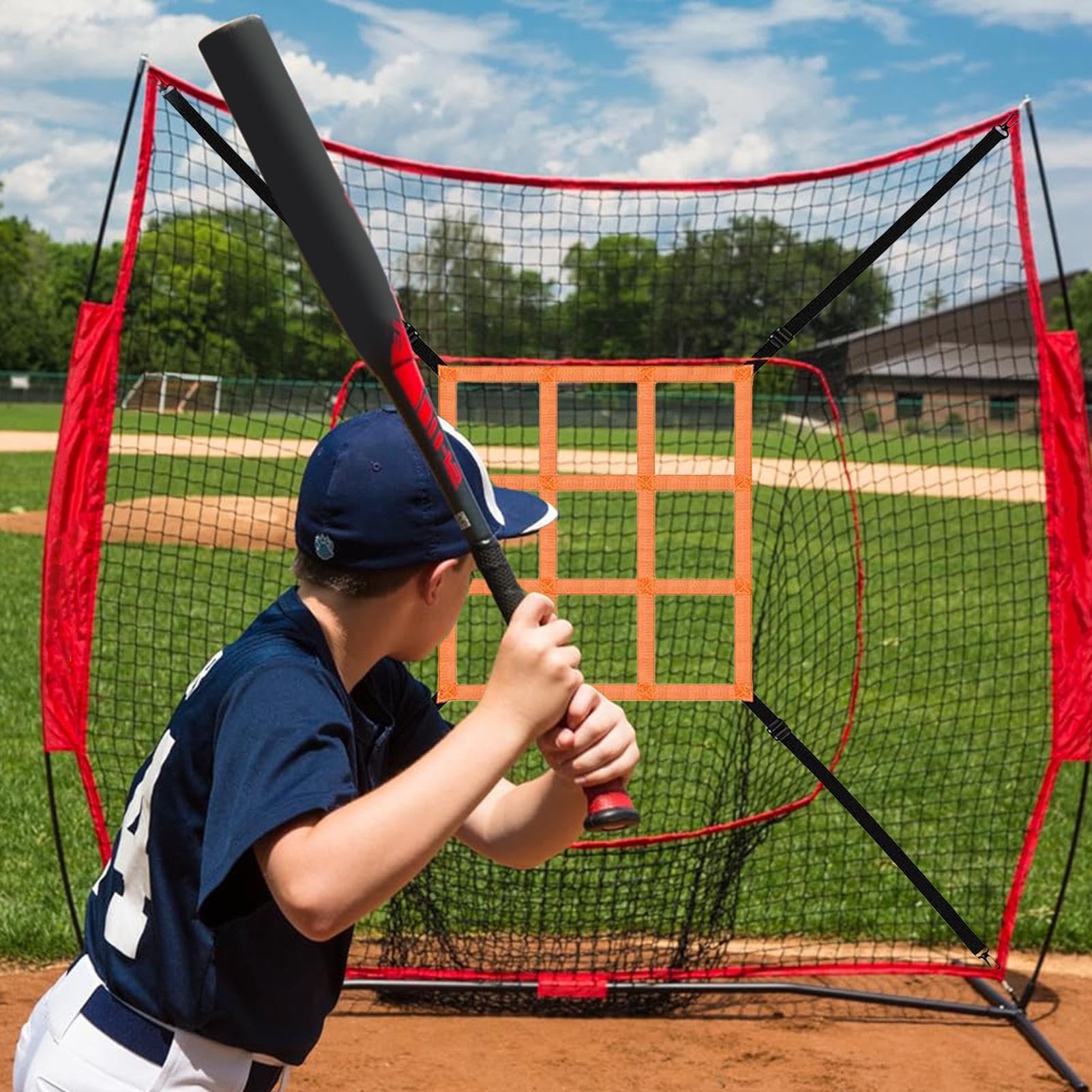 Strike Zone Target, Pitching Target Strike Zone | Red de objetivo de lanzamiento ajustable - Red de práctica de béisbol, correa de fijación para golpear, golpear, atrapar, ayuda de