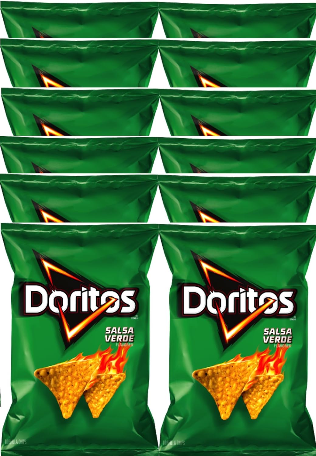 Doritos Salsa Verde Flavored Tortilla Chips 10 oz Bags (12)