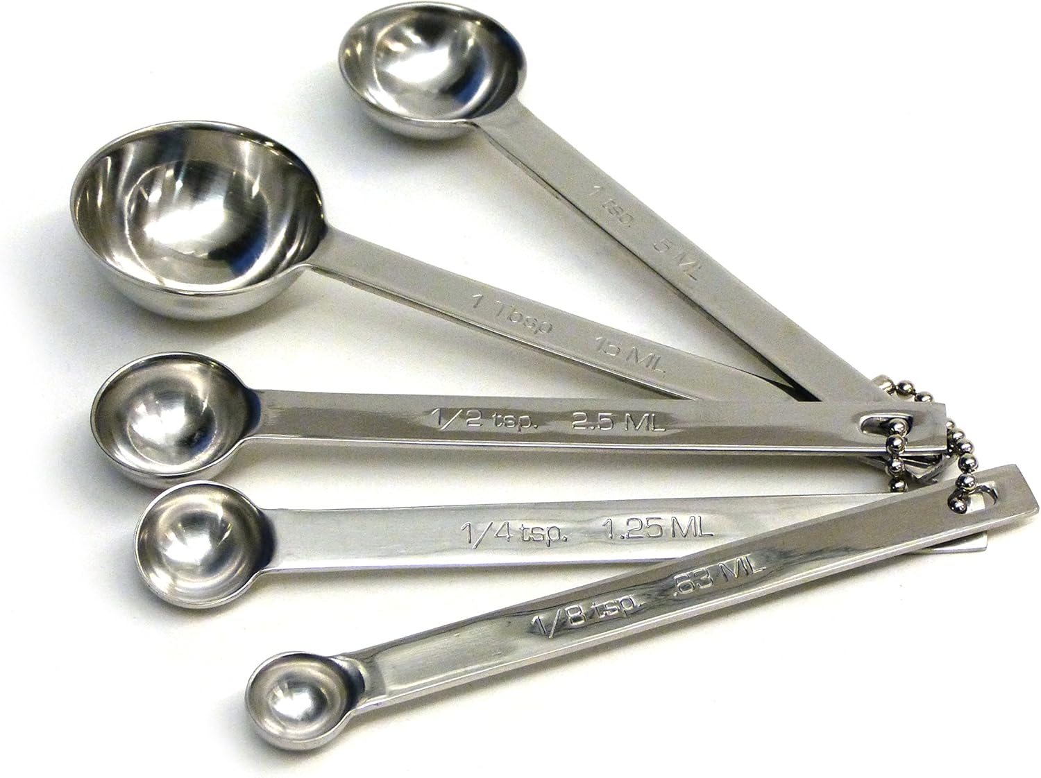 RSVP International Endurance Measuring Spoons, Round, Stainless Steel Large : Tools & Home Improvement