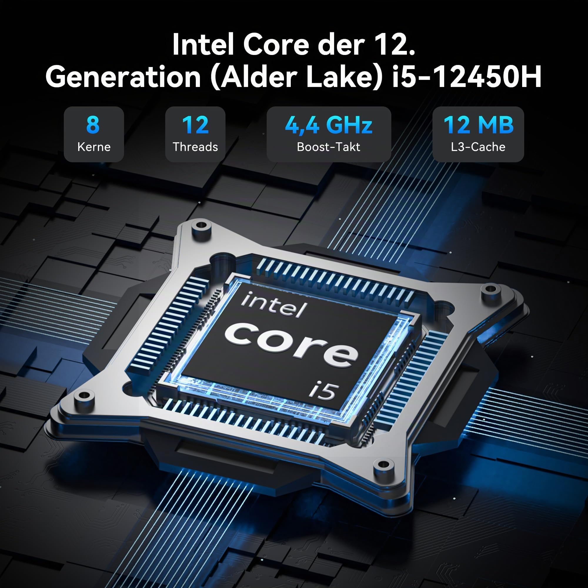 GEEKOM Business Mini PC IT12, Intel Core i5-12450H, [3-Jahren-Garantie]