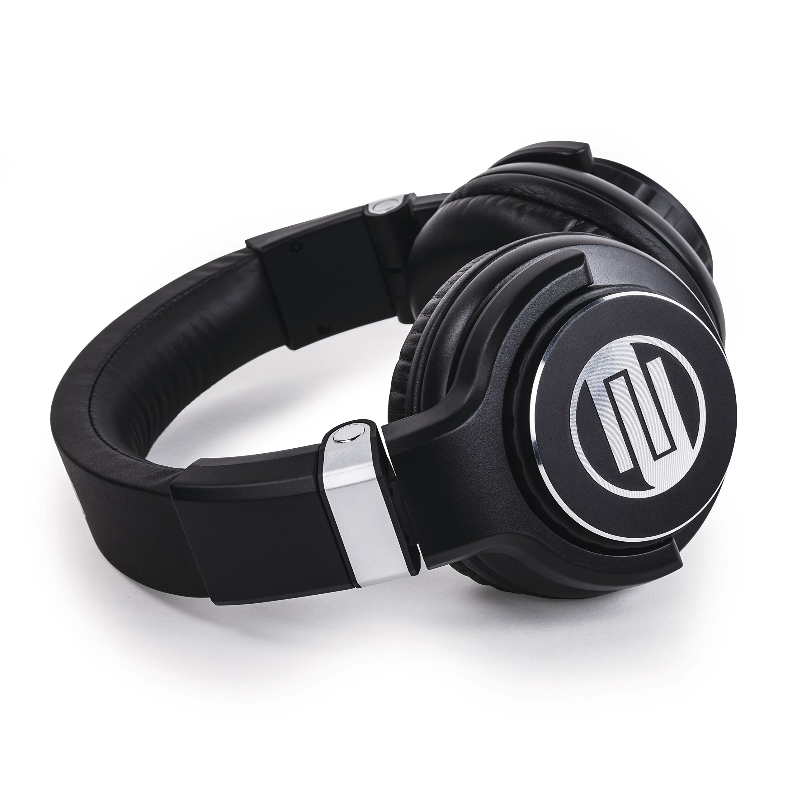 Reloop RHP-15 - geschlossene DJ-Kopfhörer, optimierte Klangwiedergabe, drehbare Ohrmuscheln, alle Anschlüsse vergoldet, inkl. 6,3-mm-Adapter, schwarz