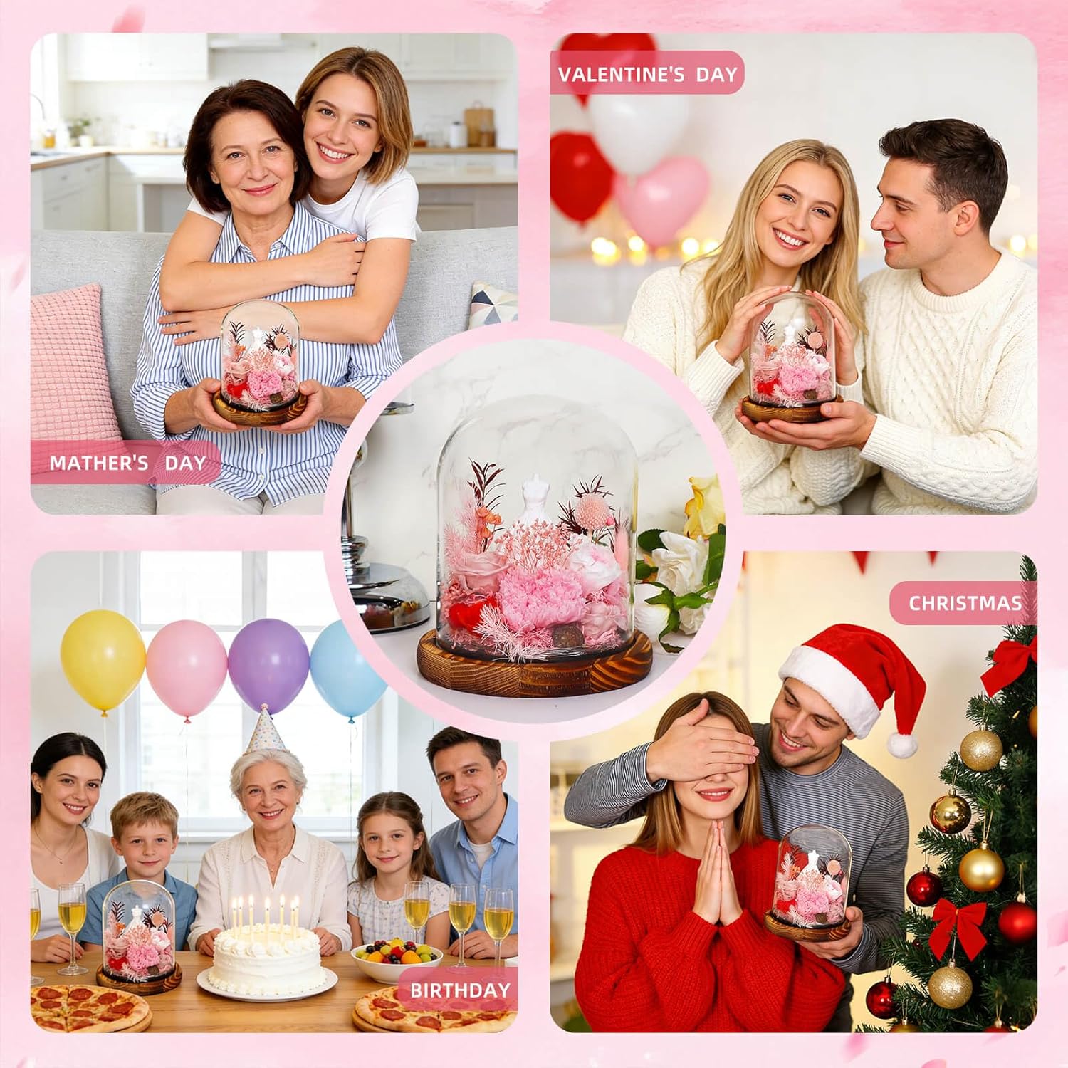 Gifts for Women, Flowers for Delivery Preserved Rose Forever Flower in Glass, Birthday Gifts for Mom 30 40 50 60th Women Grandma Wife Sister Her Christmas Anniversary Aalentines Day