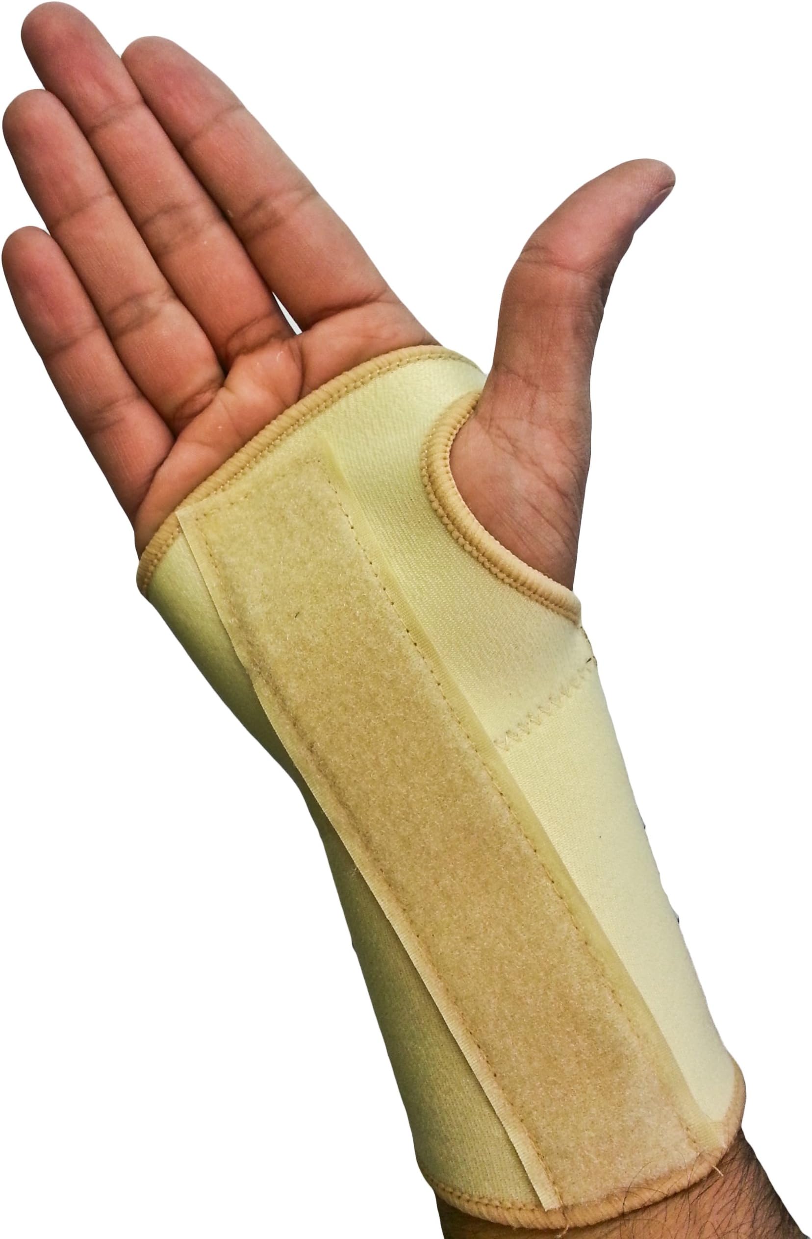 Beige Neoprene Adjustable Small Right Wrist Hand Splint Support Brace Stabilizer