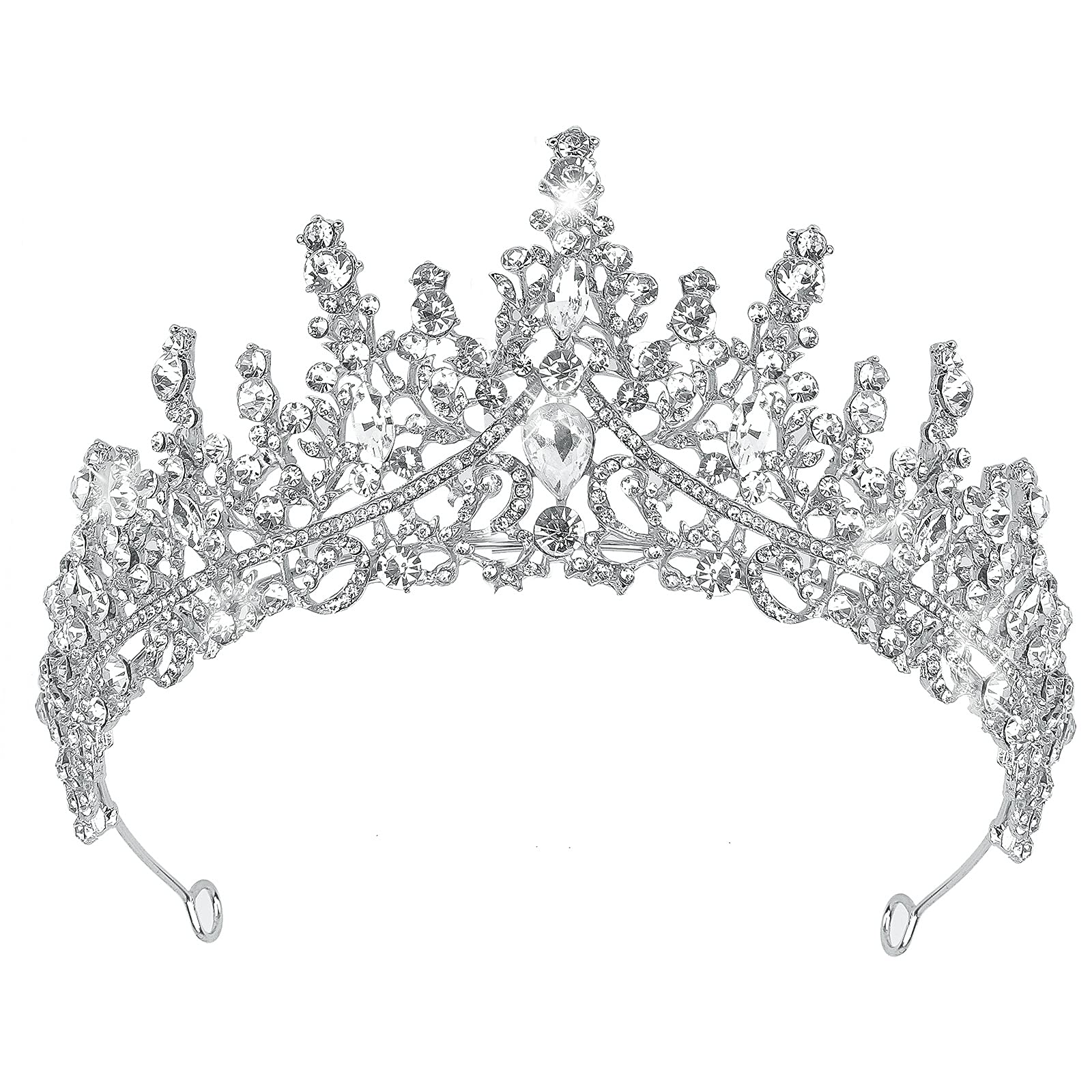 CIEHER Queen Crown,Baroque Tiaras and Crowns with Combs,Silver Crystal Wedding Tiara Crowns for Women Girls,Birthday Crown,Vintage Princess Tiara,Costume Party Accessories for Prom Halloween Pageant Gift