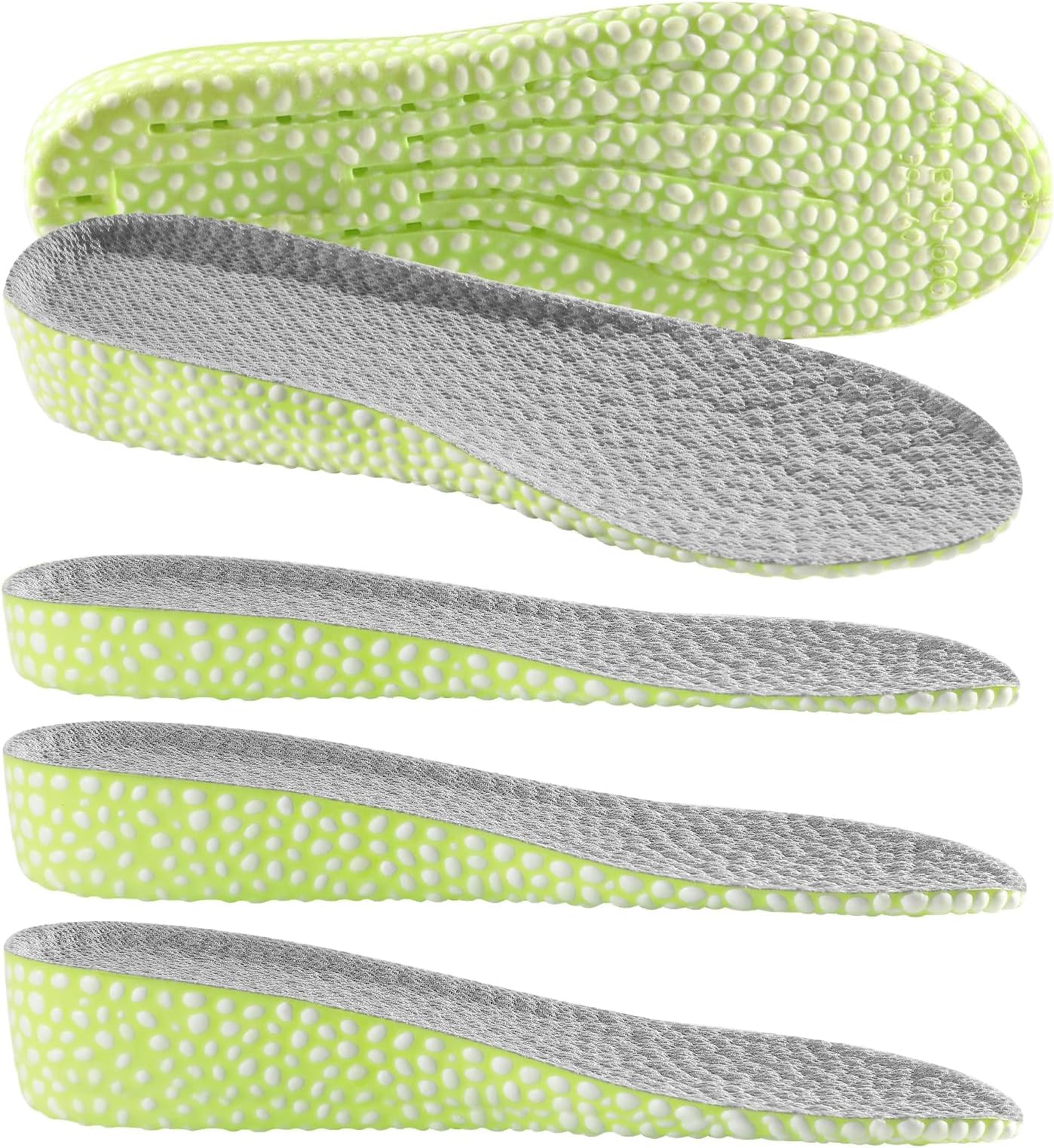 Tazweeq 3 Pair Height Increase Insoles Comfort Memory Foam Shoe Insoles for Men and Women, Elastic Shock Absorbing Height Boosters, Breathable Shoe Lifts, Plantar Fasciitis Foot Pain Relief
