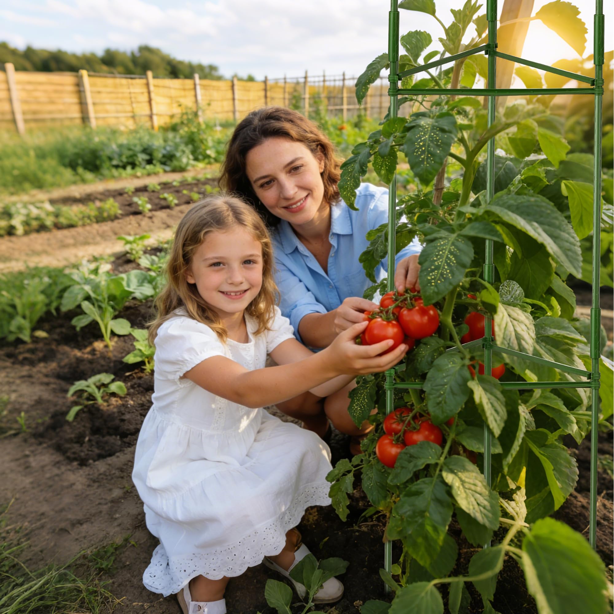 4 set Pali per Pomodori: LUMYCE 130CM Sostegni per Pomodori - Traliccio per Pomodori Peonie Vite Piante Rampicanti