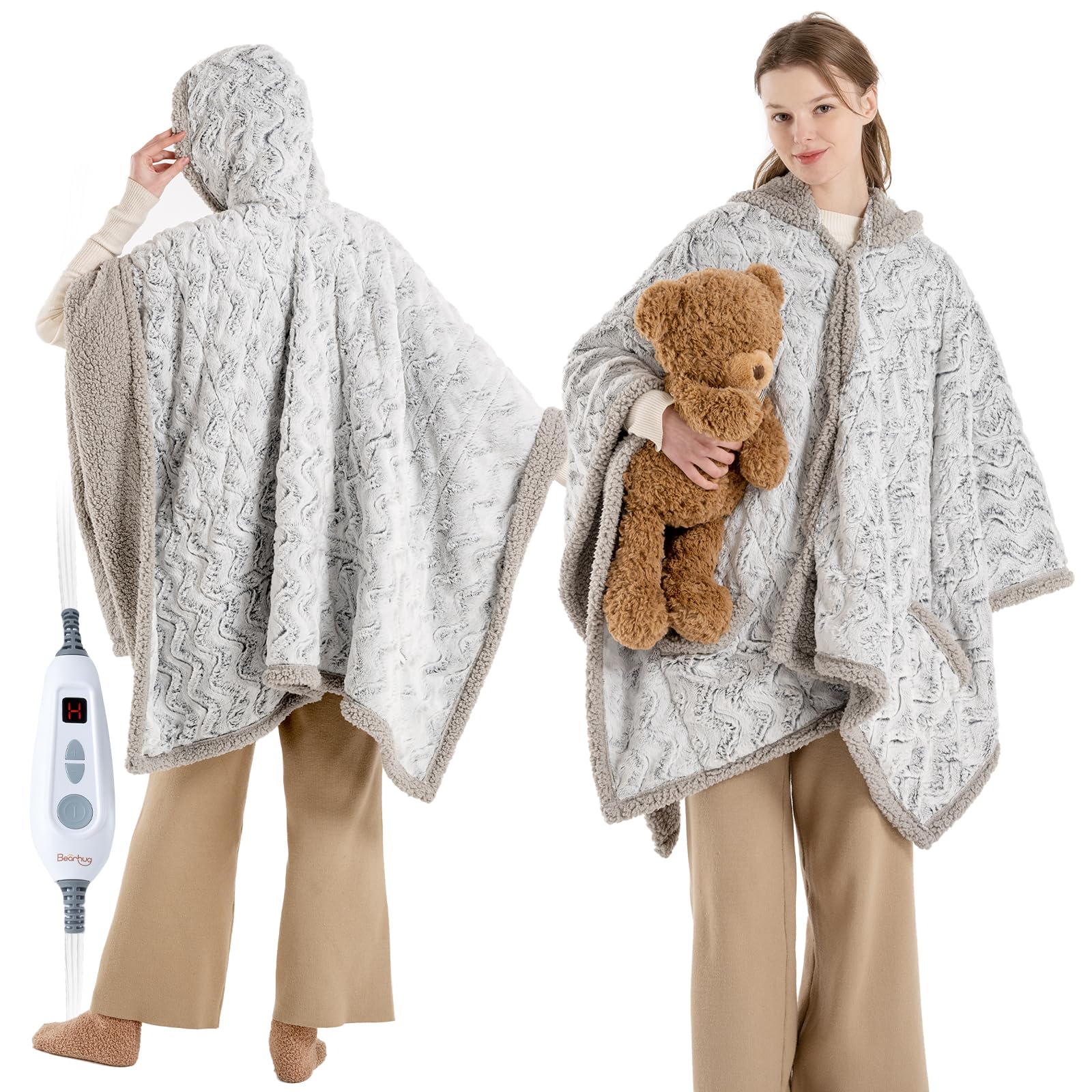 Bearhug Wearable Heated Blanket, Electric Heated Shawl
