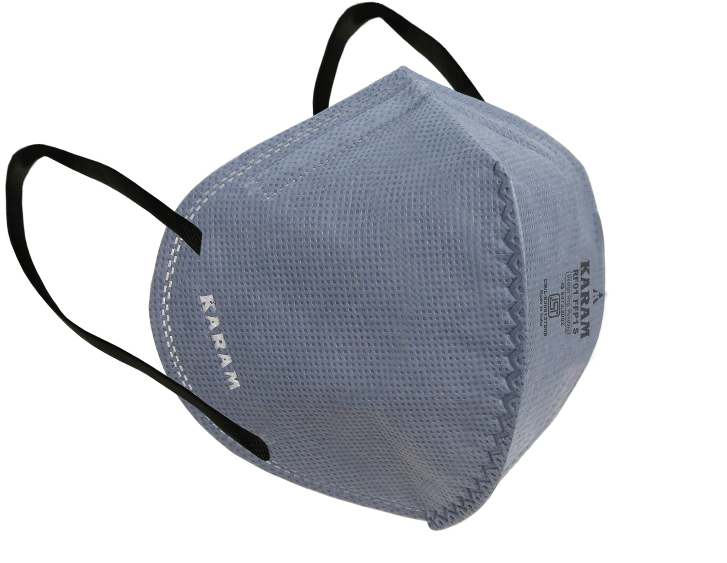 Karam ISI Marked Industrial Antipollution FFP1 Mask with Ear Loops, Grey Color Pack of 30 (B091348DD3) Amazon Price History, Amazon Price Tracker