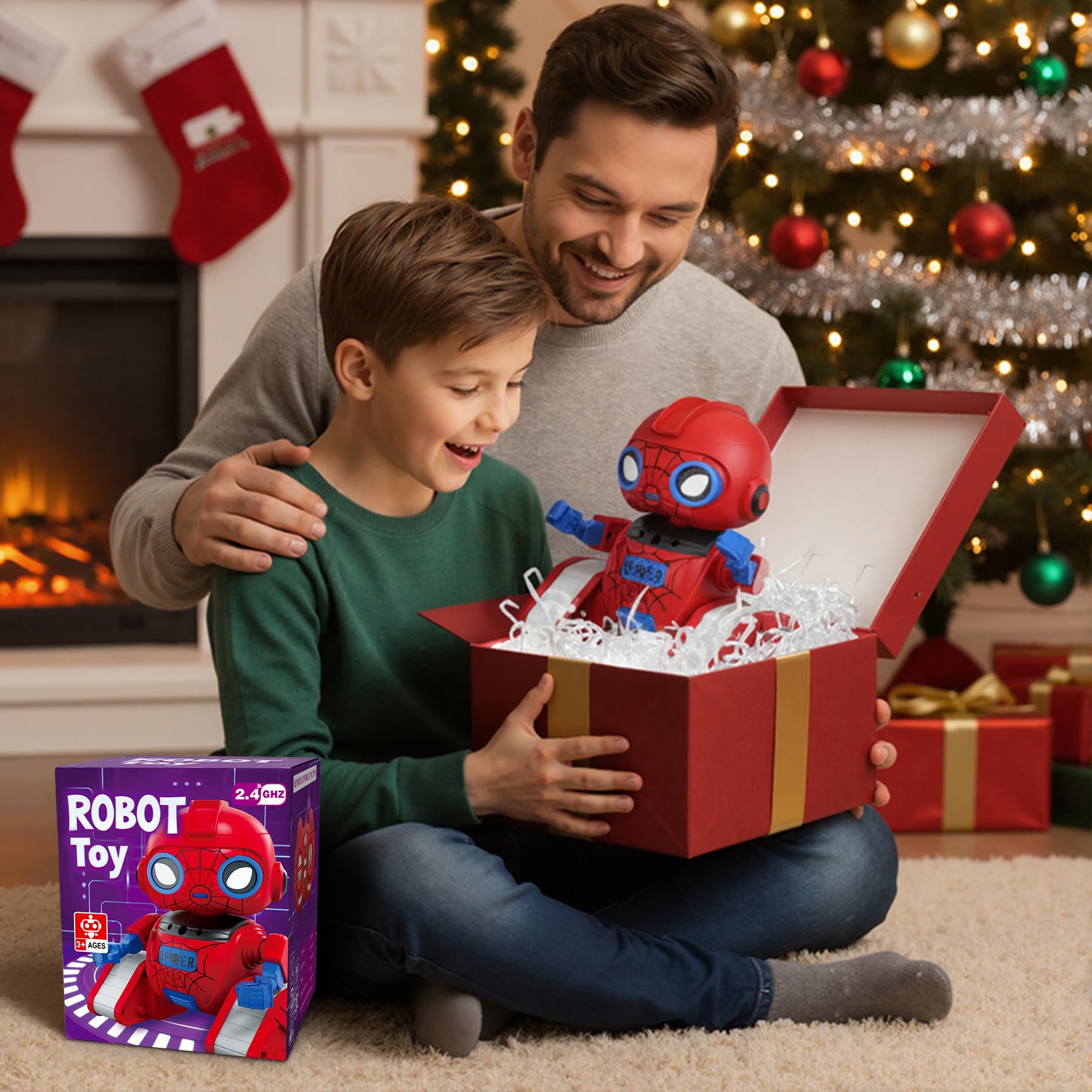 Ophy Robot de Projection Enfant Jouet, avec Yeux LED, Musique et Sons Intéressants pour Garçons et Filles à Partir de 3 4 5 6 7 8 9 10 11 12Ans Halloween Cadeau d'anniversaire (Rouge)