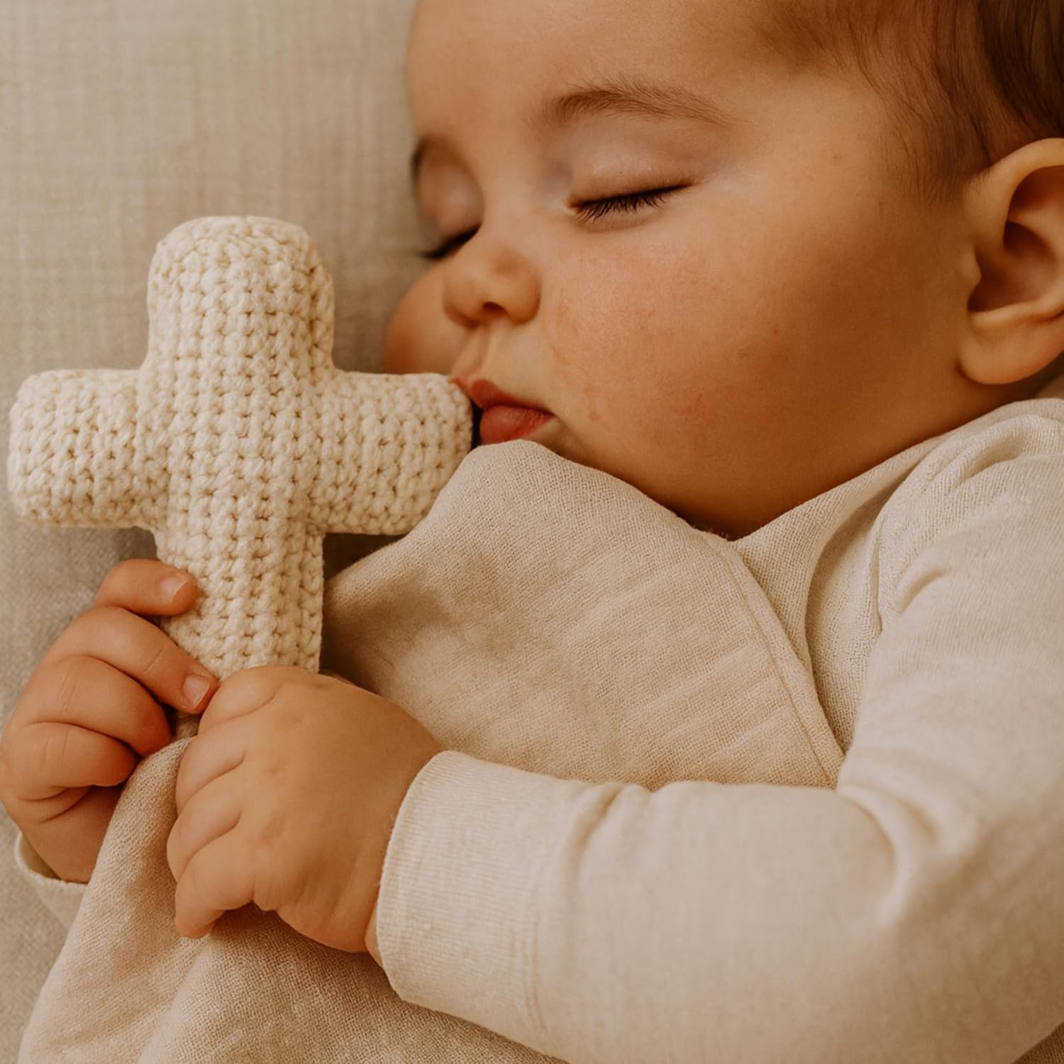 Cross Loveys for Babies | Newborn Baby Lovey Religious Baby Gifts | Baby Security Blanket Keepsake (Blue)
