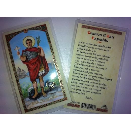 Holy Prayer Cards For the Prayer to Saint Expedito in Spanish (Saint Expedite)
