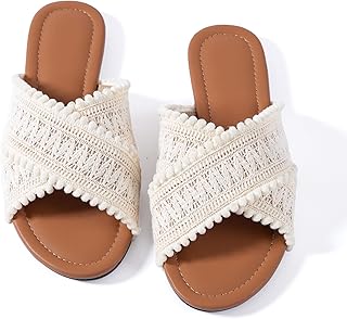 Women Flat Sandals Braided Leather Crossover Nude Dressy Fashion Evening Party Wedding Sandals